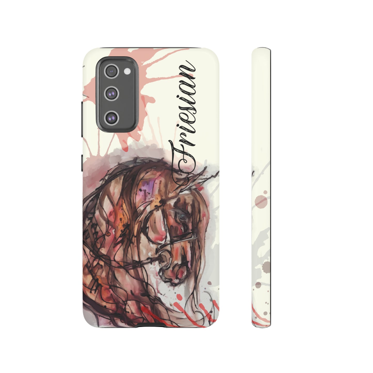 Friesian Watercolor Flower crown Horse Horse Lover Gift Study Tough Case Phone Case.