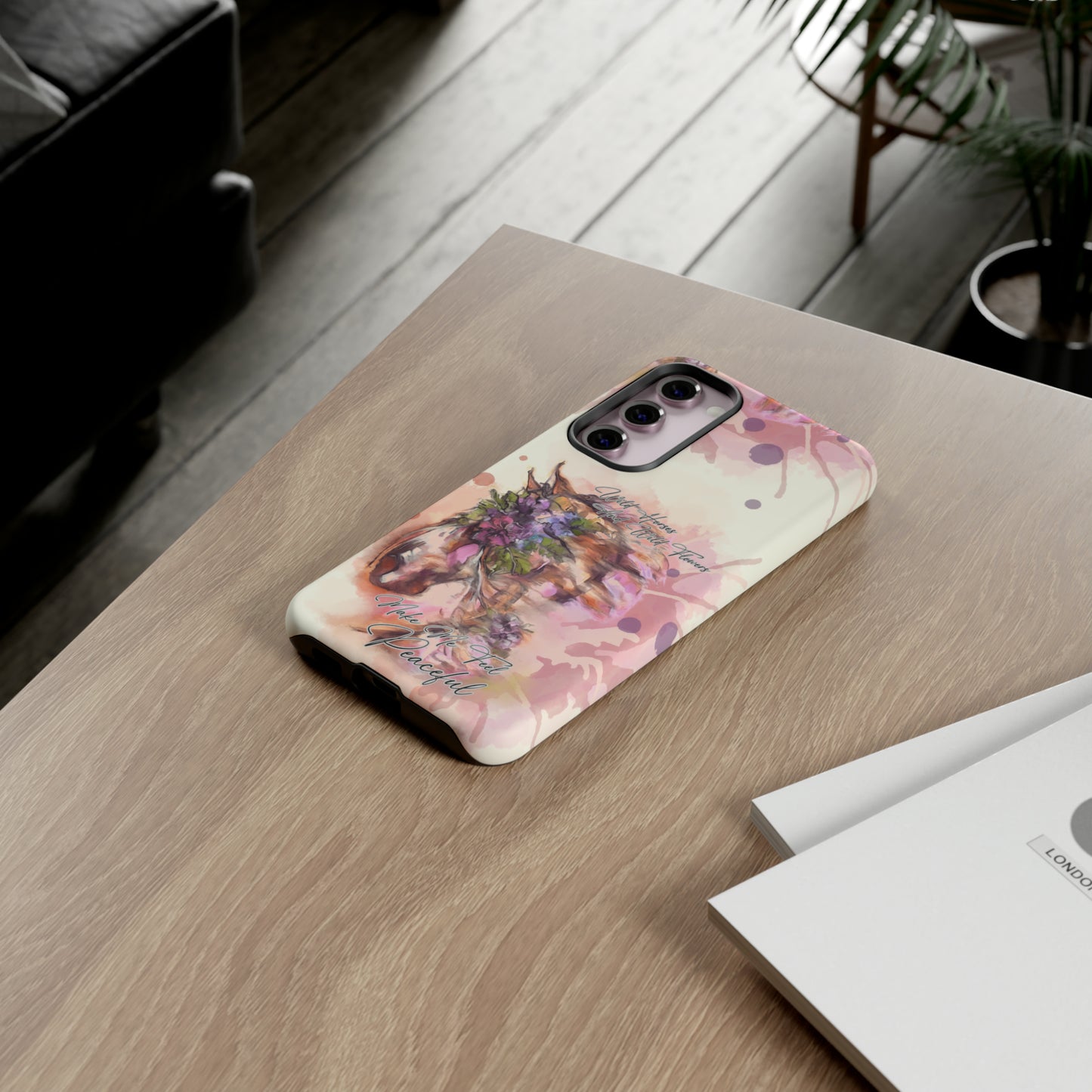 Romantic Equestrian Watercolor Horse Horse Lover Gift Study Tough Case Phone Case.