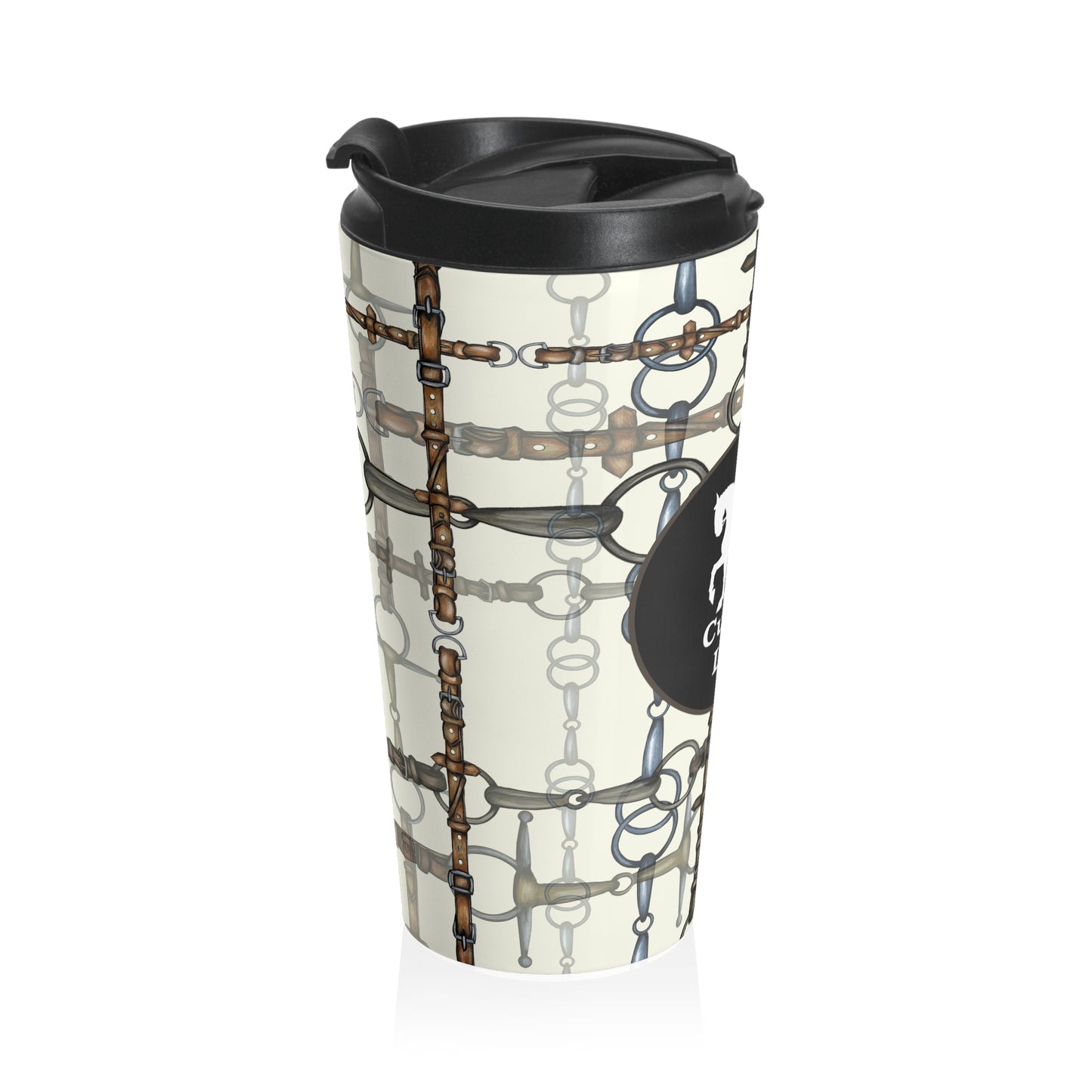 Customizable Chaos Bit Ivory Stainless Steel Travel Mug