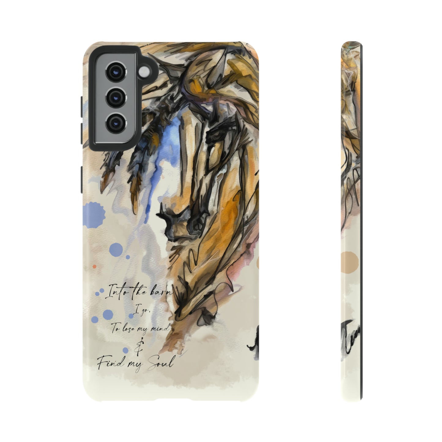 Inspirational Watercolor Horse Horse Lover Gift Study Tough Case Phone Case.
