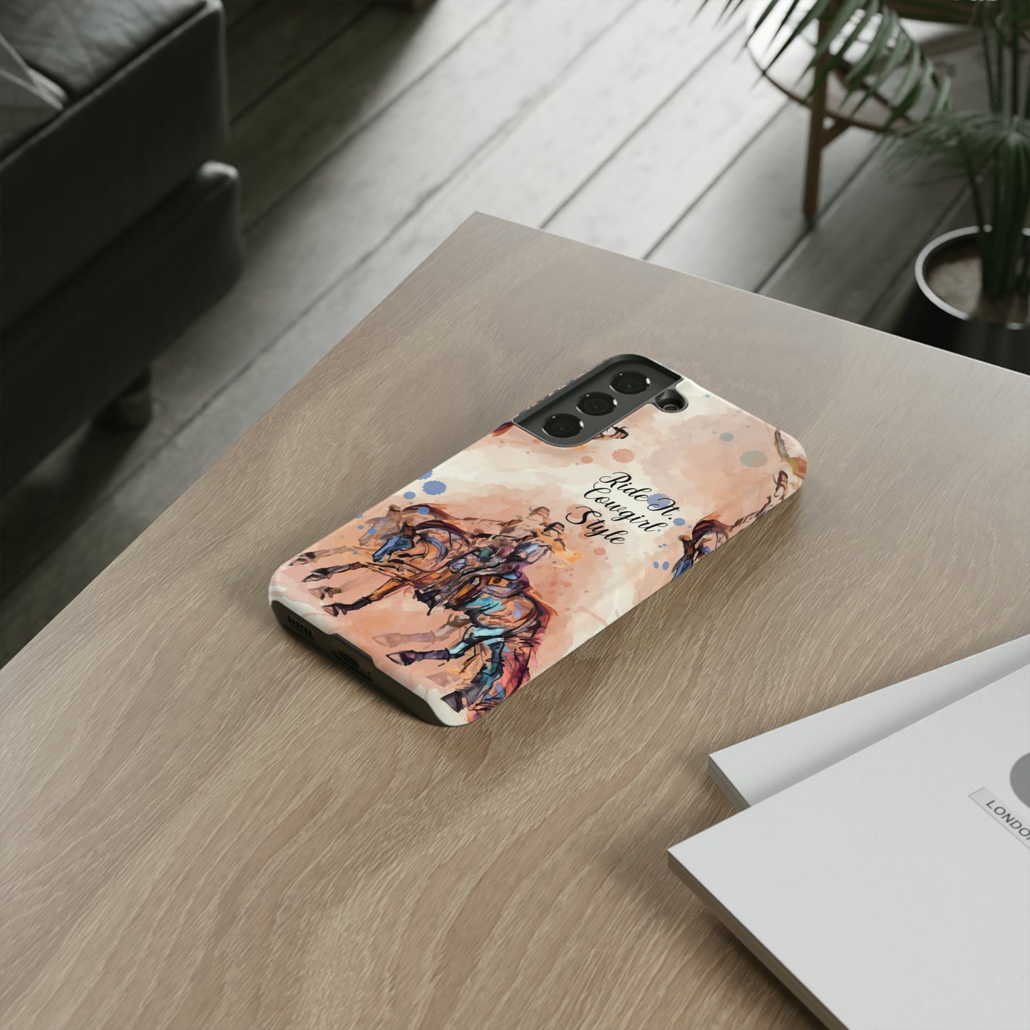Raunchy Western Horse Watercolor Horse Horse Lover Gift Study Tough Case Phone Case.