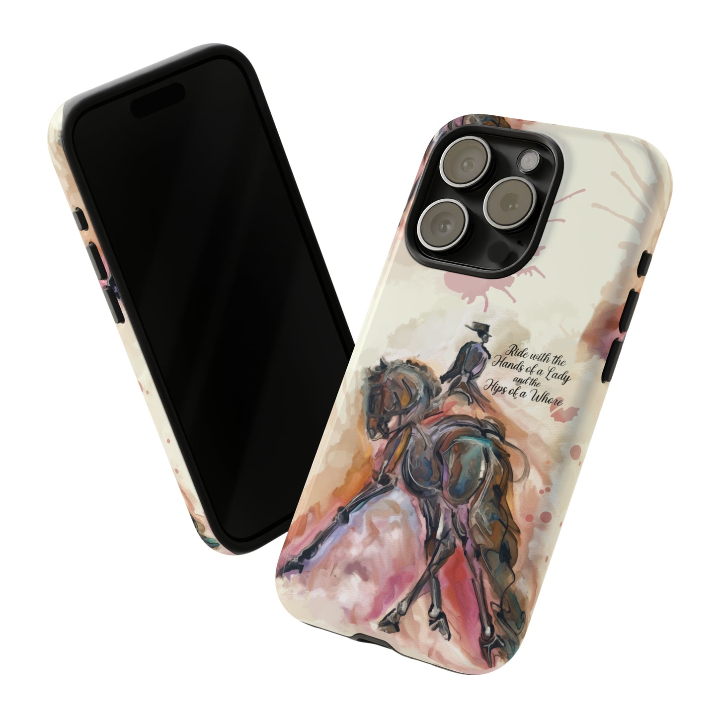 Raunchy Dressage Watercolor Horse Horse Lover Gift Study Tough Case Phone Case.