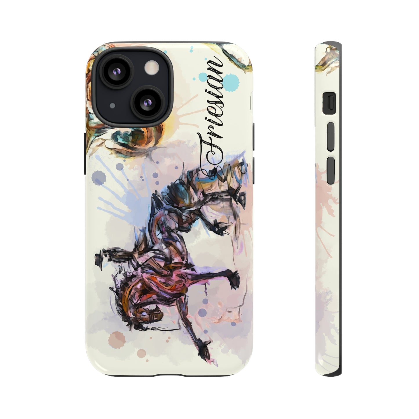 Friesian Watercolor Horse Horse Lover Gift Study Tough Case Phone Case.