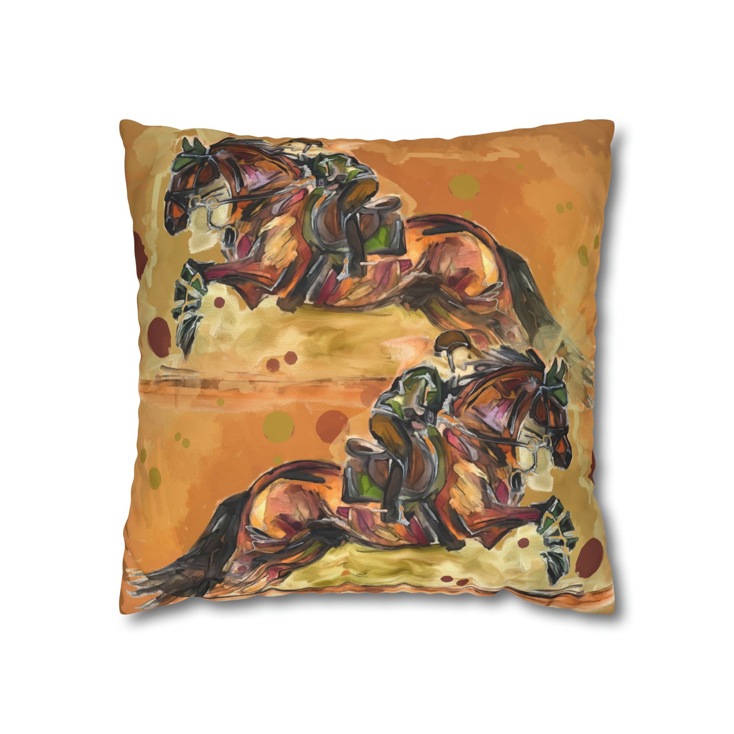Hunter Jumper Fox and Hound Double sided equestrian bit pattern Polyester PILLOW CASE Pillow Cover 24x24