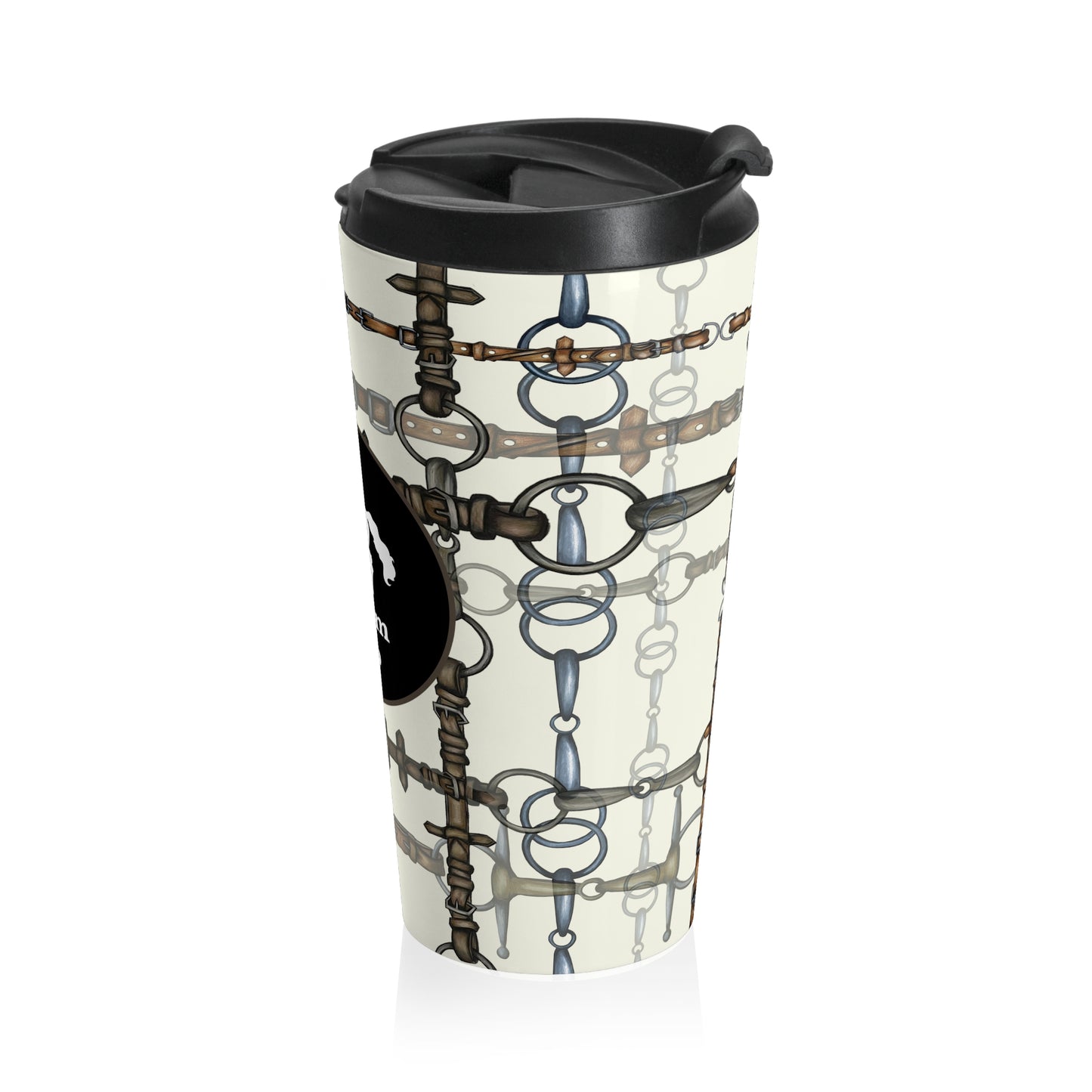Customizable Chaos Bit Ivory Stainless Steel Travel Mug
