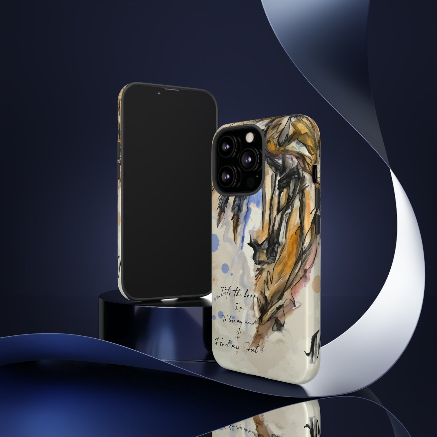 Inspirational Watercolor Horse Horse Lover Gift Study Tough Case Phone Case.