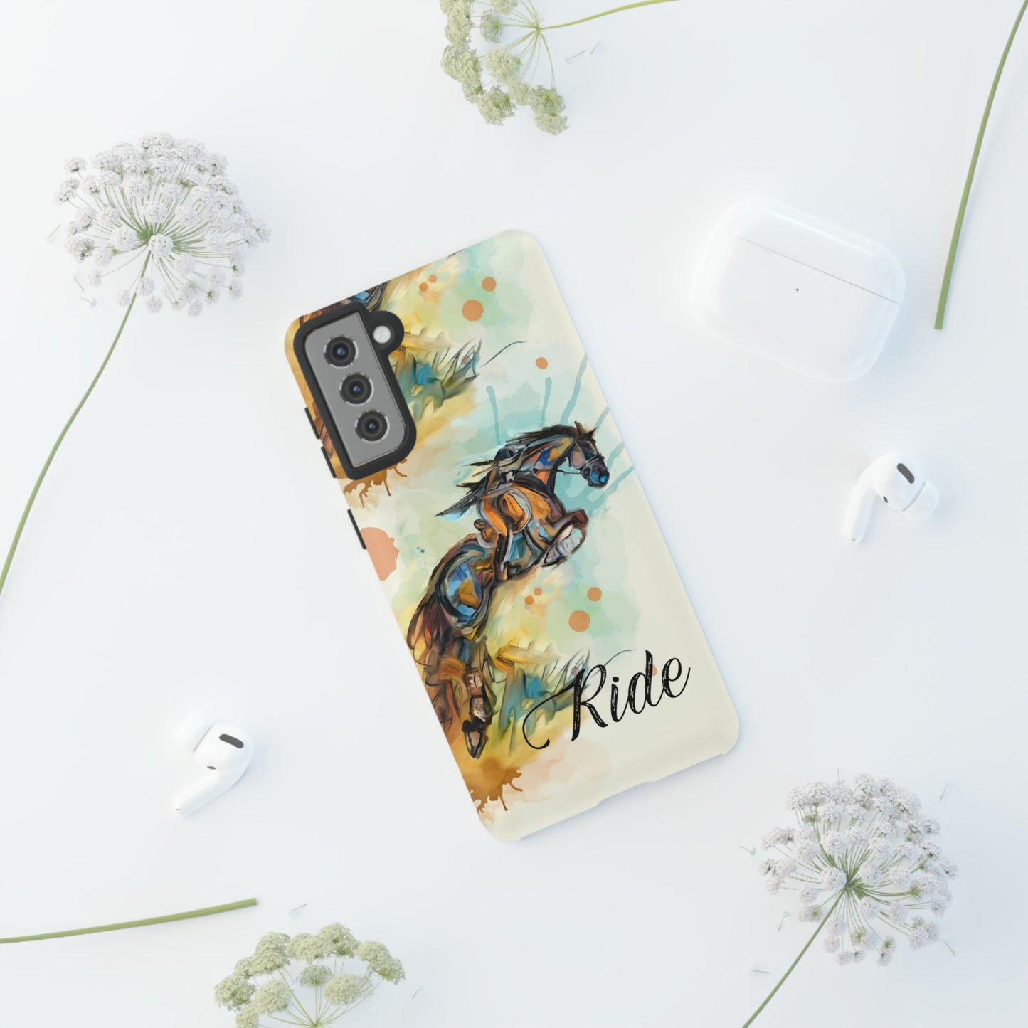 Water color Hunter Jumper Horse arena Study Tough Case Phone Case.