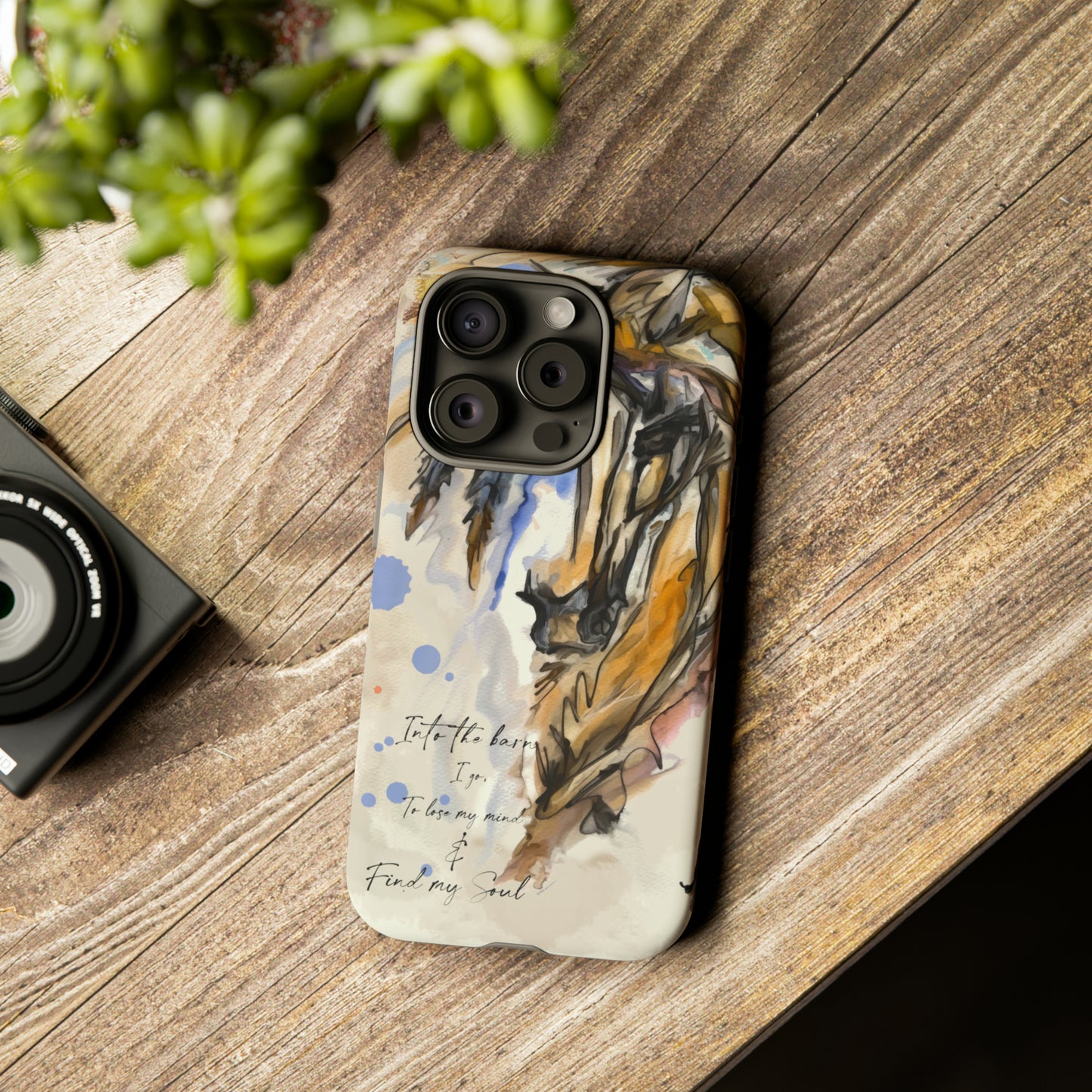 Inspirational Watercolor Horse Horse Lover Gift Study Tough Case Phone Case.