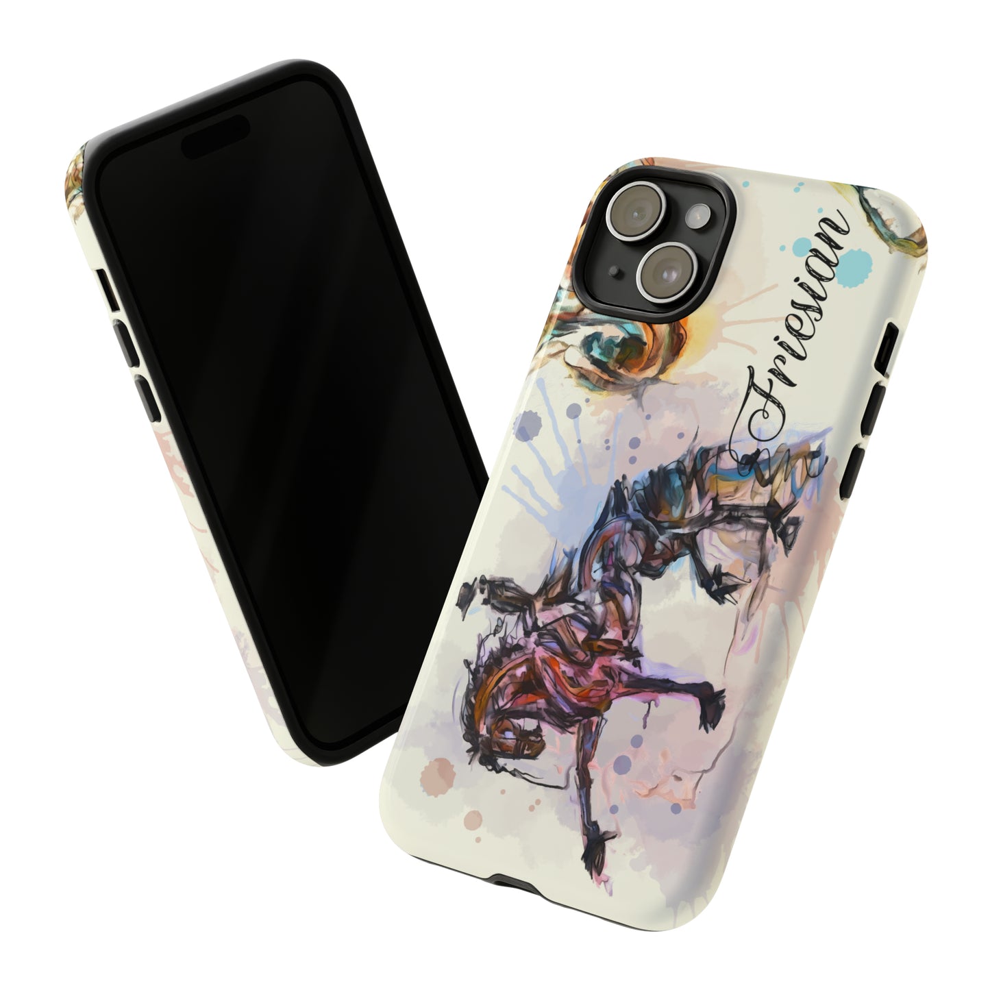 Friesian Watercolor Horse Horse Lover Gift Study Tough Case Phone Case.