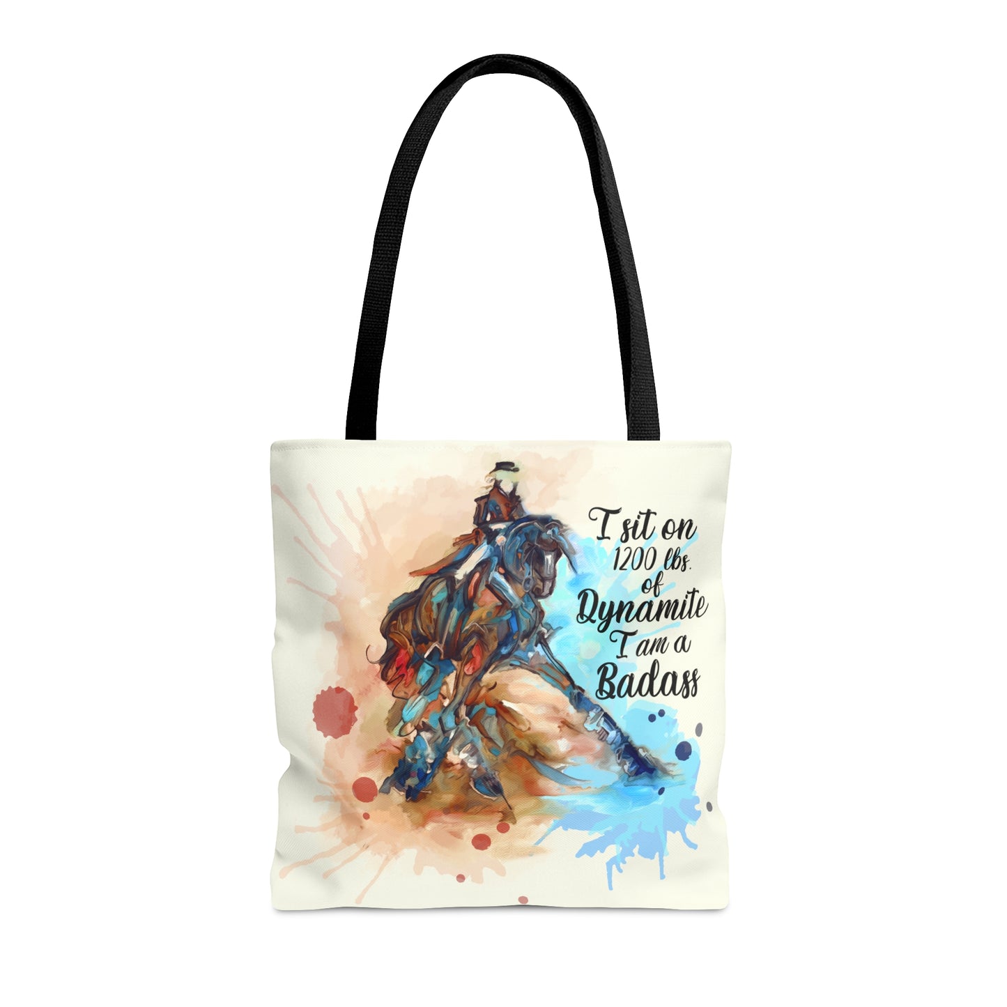 Dressage Watercolor Horse Artistic Tote Bag (AOP)