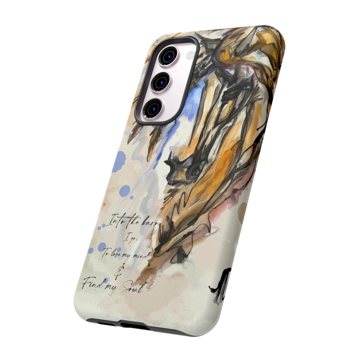 Inspirational Watercolor Horse Horse Lover Gift Study Tough Case Phone Case.