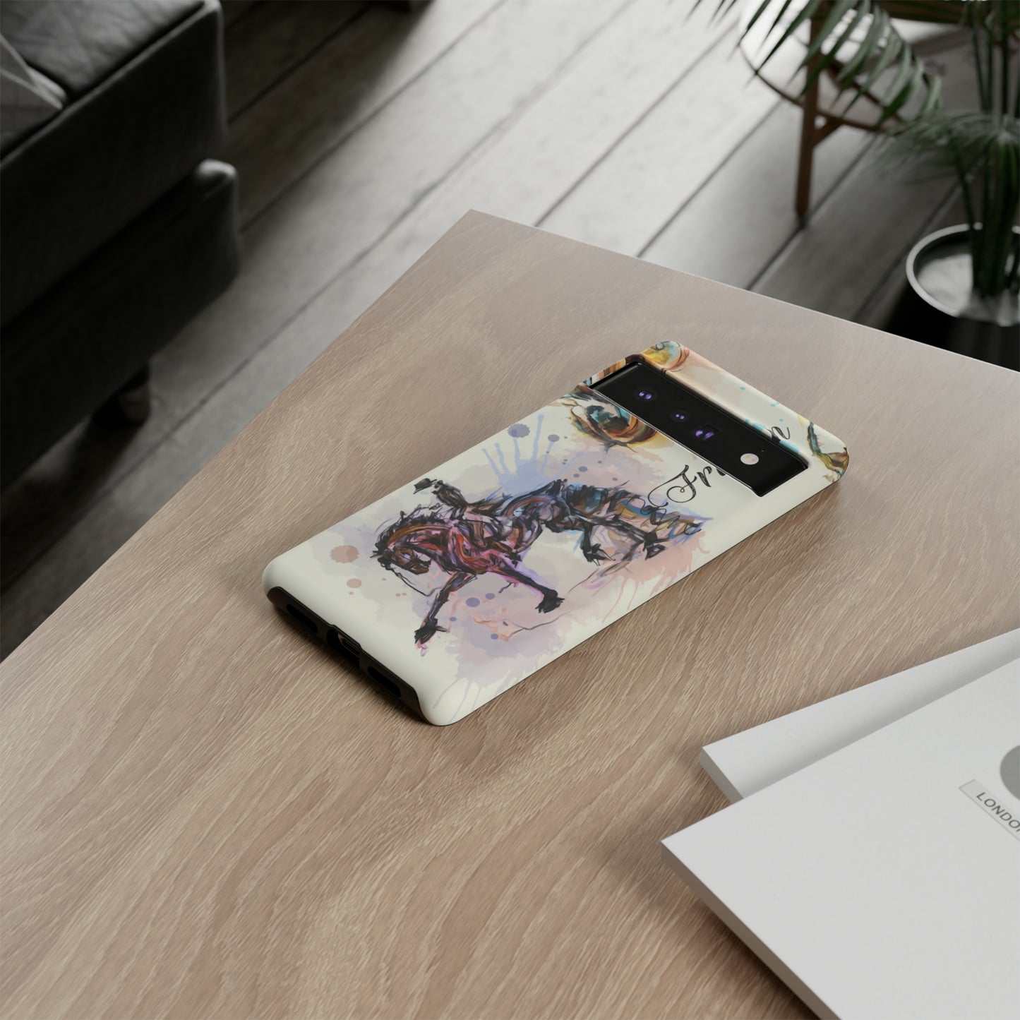 Friesian Watercolor Horse Horse Lover Gift Study Tough Case Phone Case.