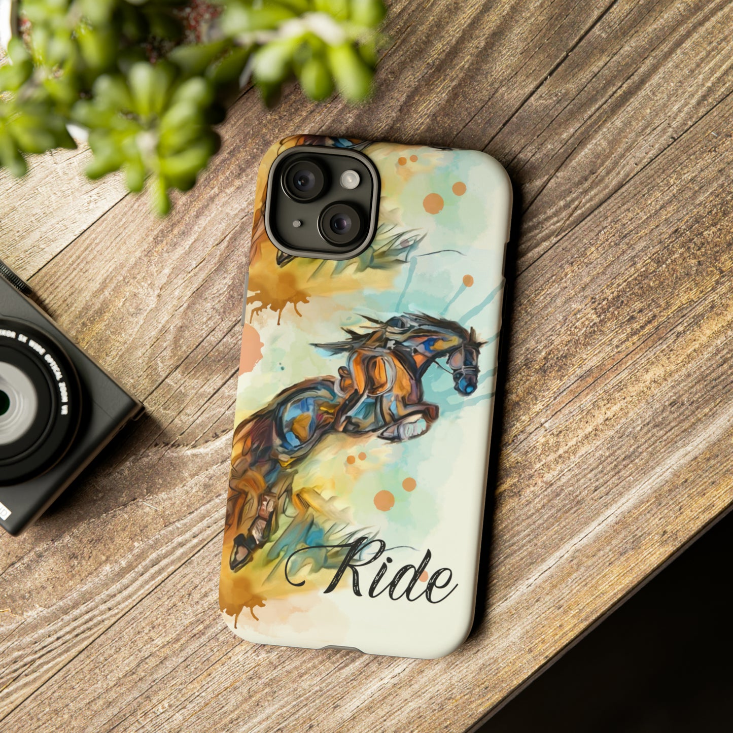 Water color Hunter Jumper Horse arena Study Tough Case Phone Case.