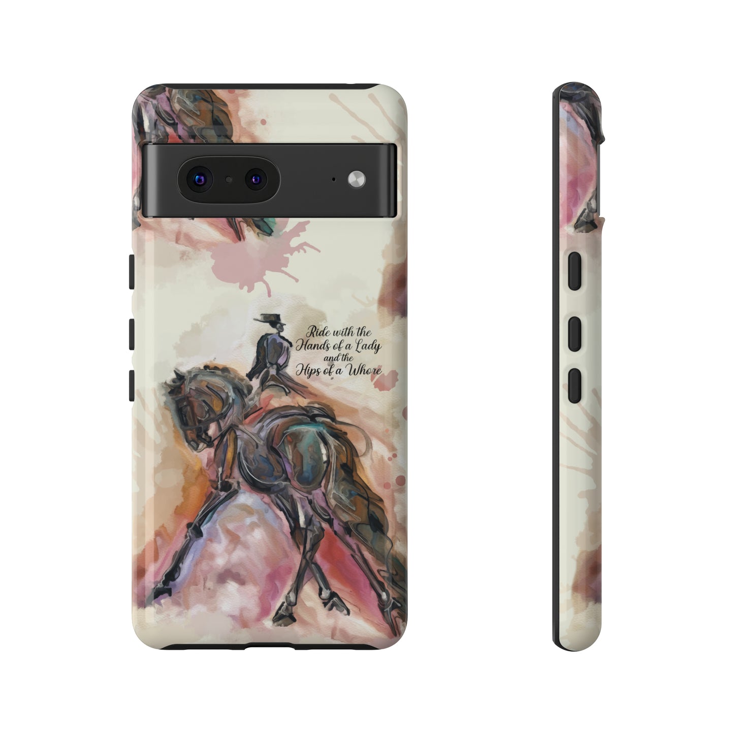 Raunchy Dressage Watercolor Horse Horse Lover Gift Study Tough Case Phone Case.
