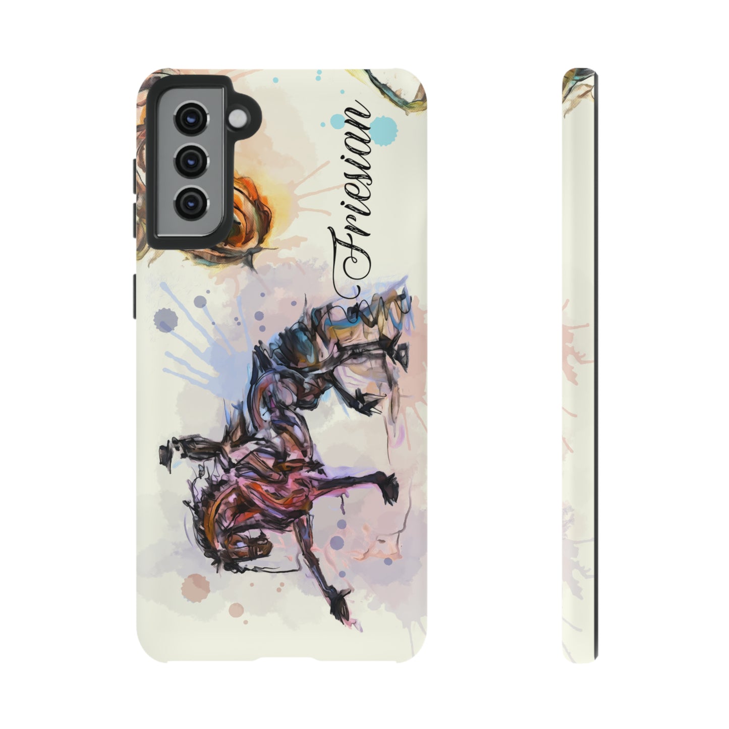 Friesian Watercolor Horse Horse Lover Gift Study Tough Case Phone Case.