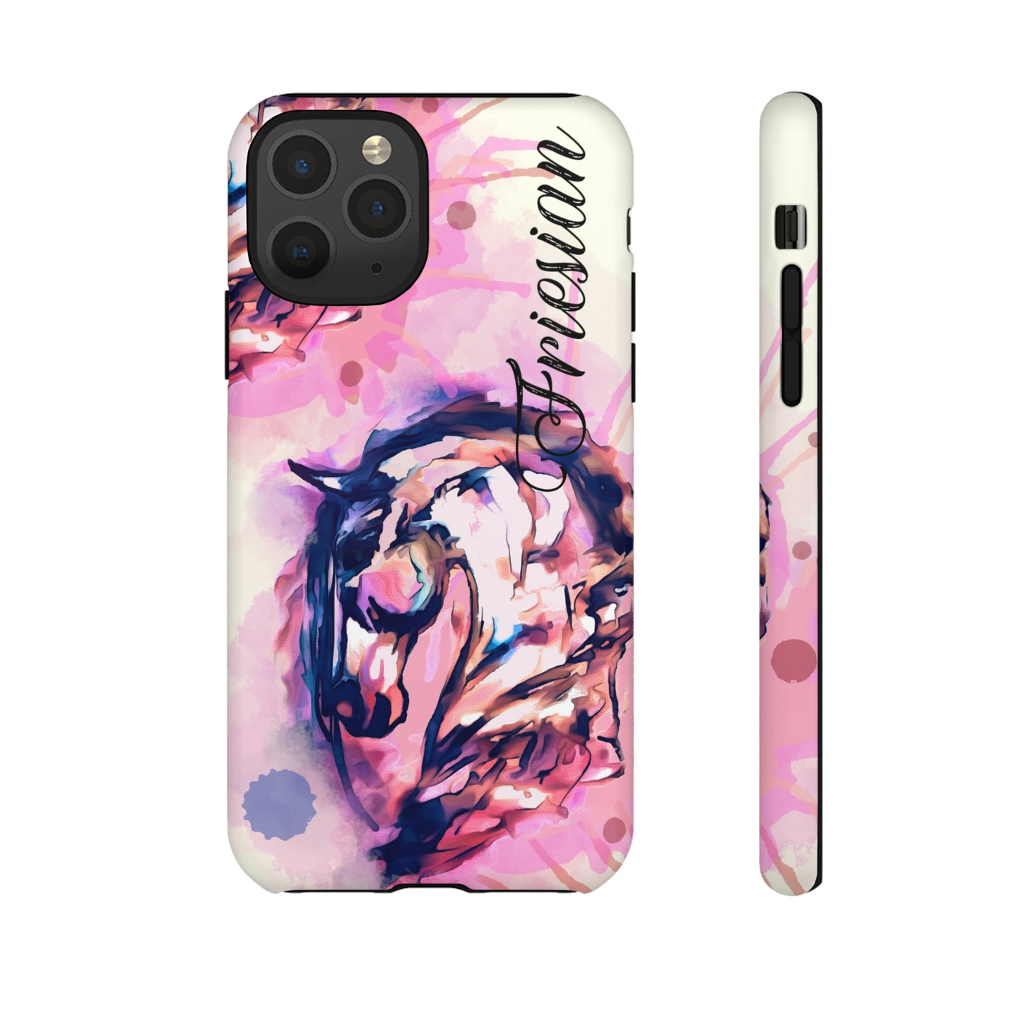 Friesian Watercolor Flower crown Horse Horse Lover Gift Study Tough Case Phone Case.
