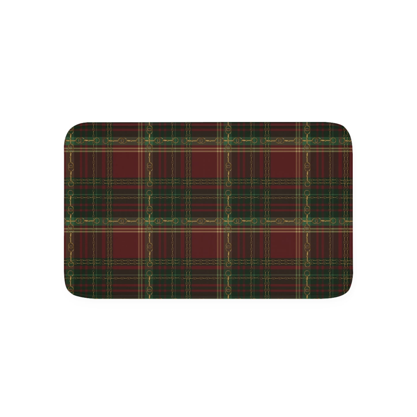 Christmas Plaid with Snaffle Bit Memory Foam Bath Mat