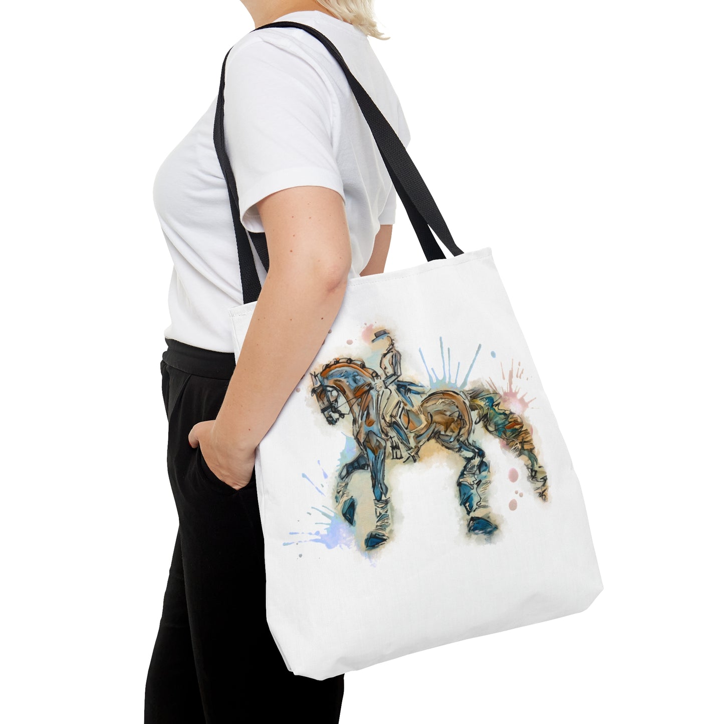 Watercolor Horse Artistic Tote Bag (AOP)