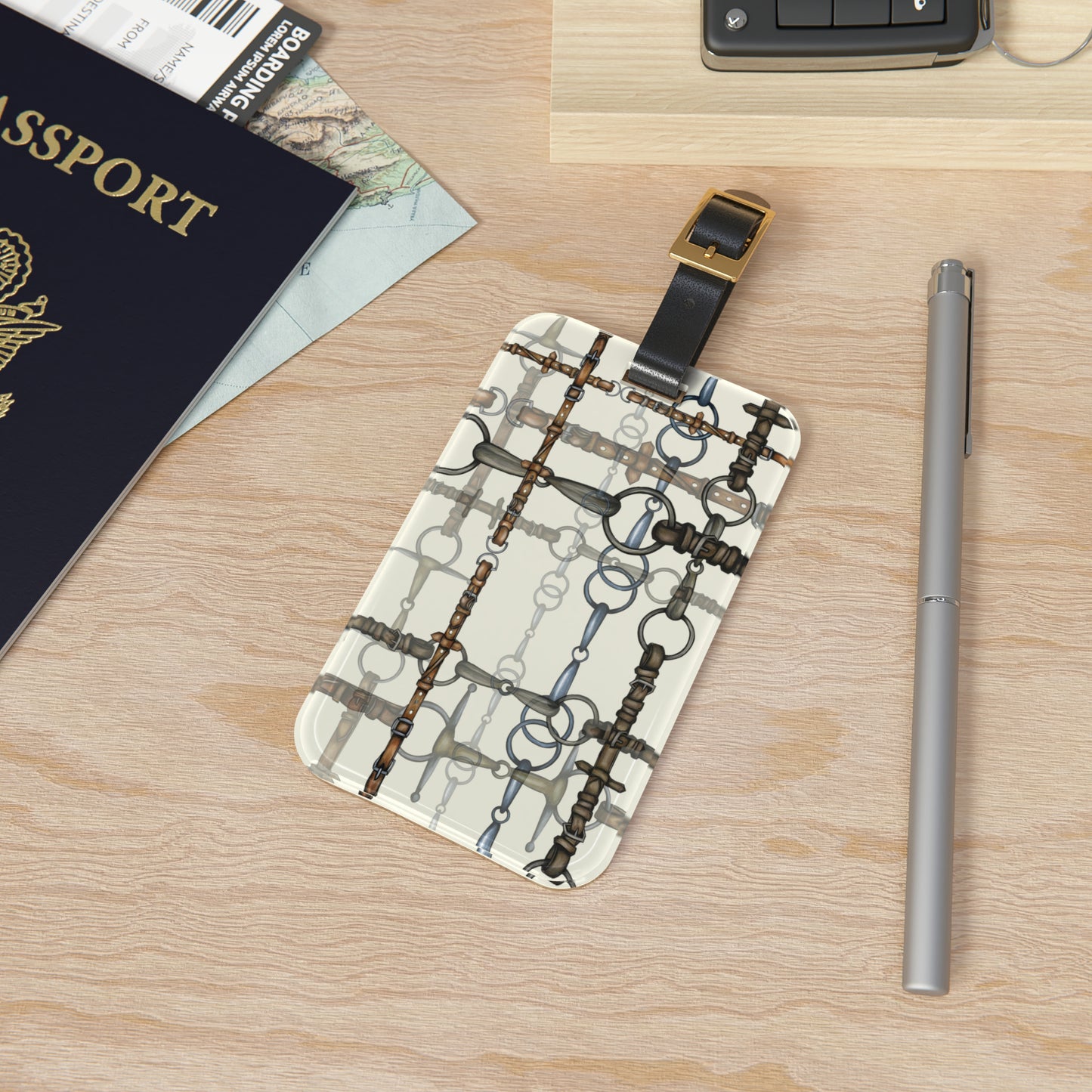 Ivory Chaos Bit Luggage Tag