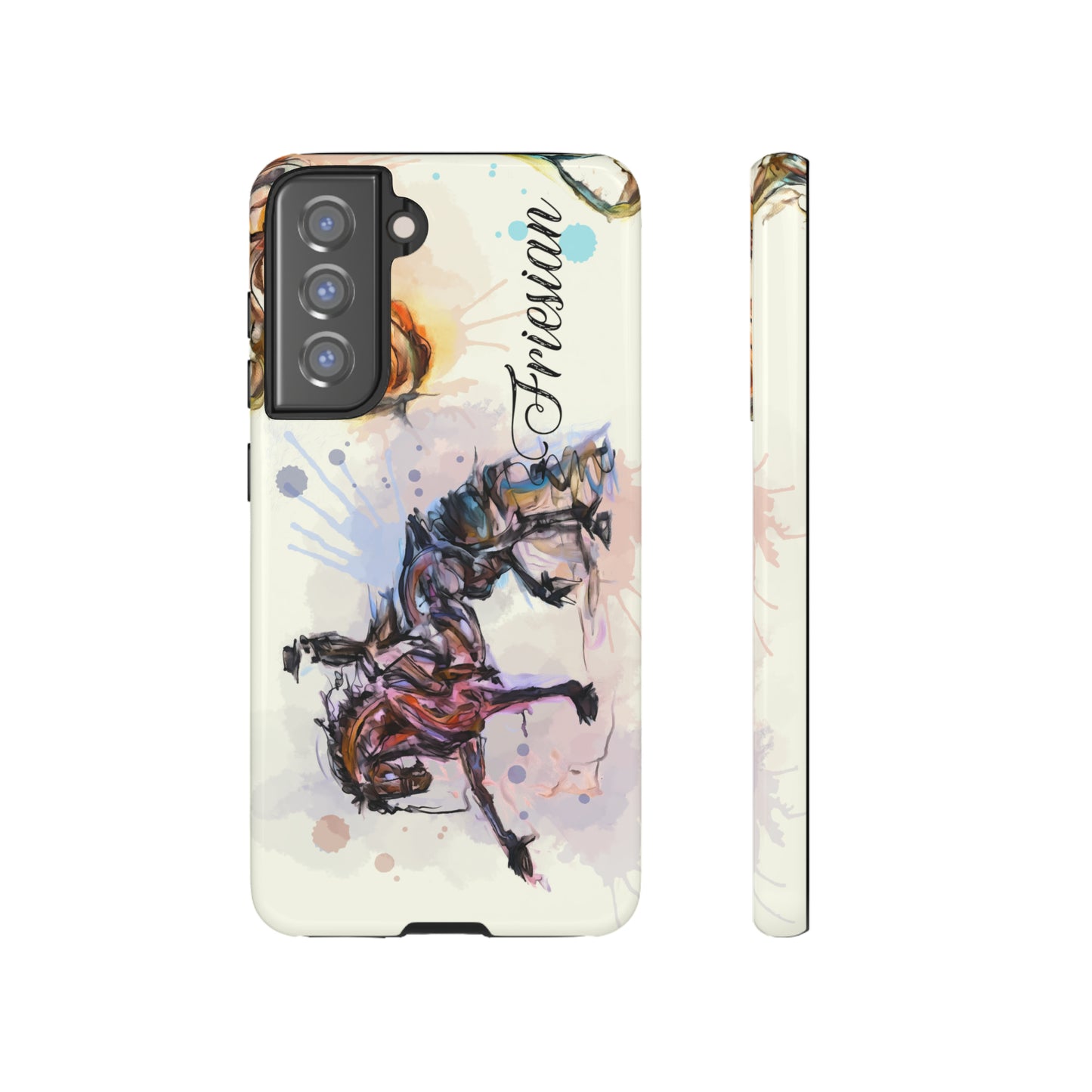 Friesian Watercolor Horse Horse Lover Gift Study Tough Case Phone Case.