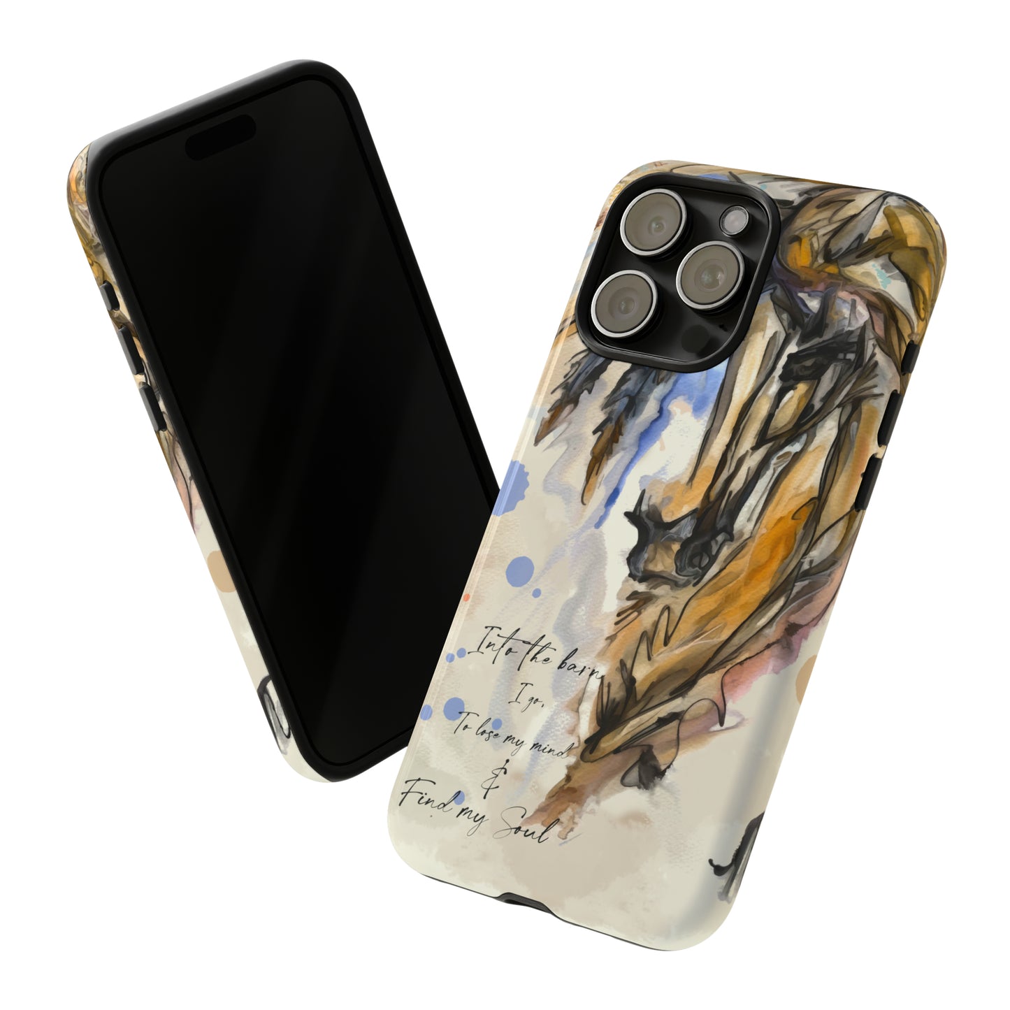 Inspirational Watercolor Horse Horse Lover Gift Study Tough Case Phone Case.