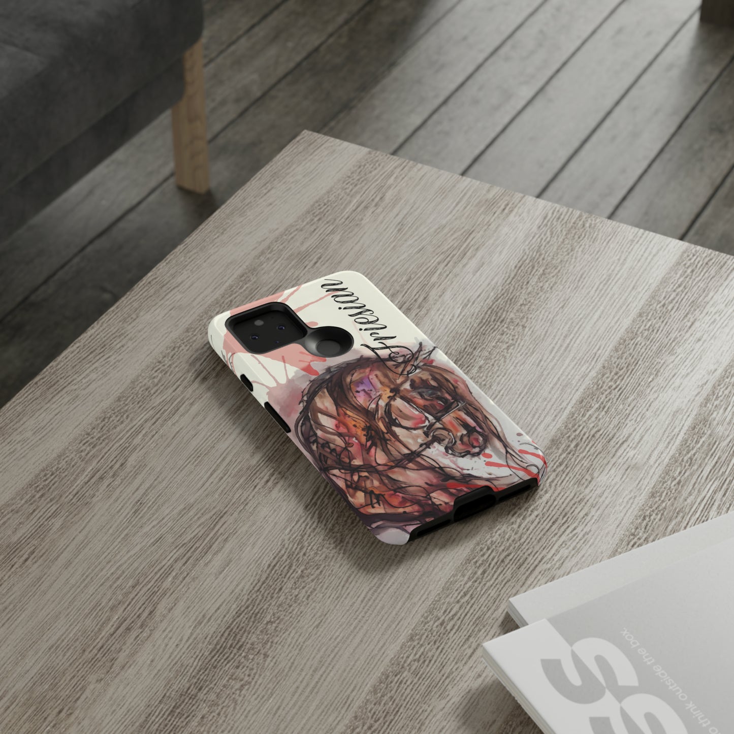 Friesian Watercolor Flower crown Horse Horse Lover Gift Study Tough Case Phone Case.