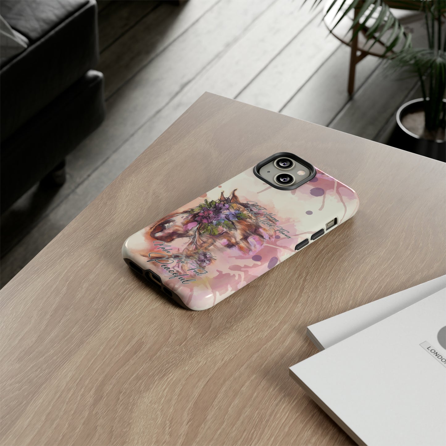Romantic Equestrian Watercolor Horse Horse Lover Gift Study Tough Case Phone Case.