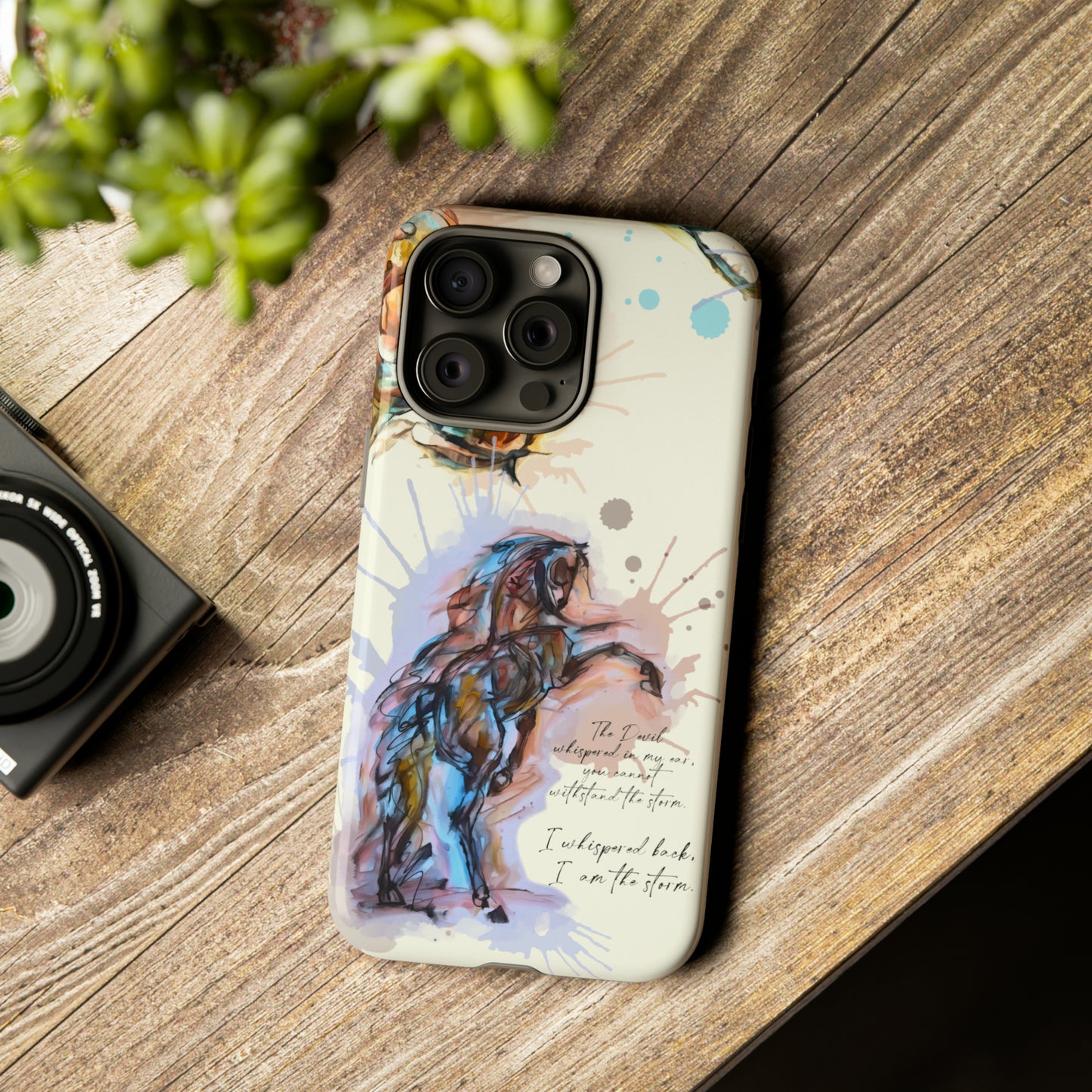 Inspirational Watercolor Horse Horse Lover Gift Study Tough Case Phone Case.