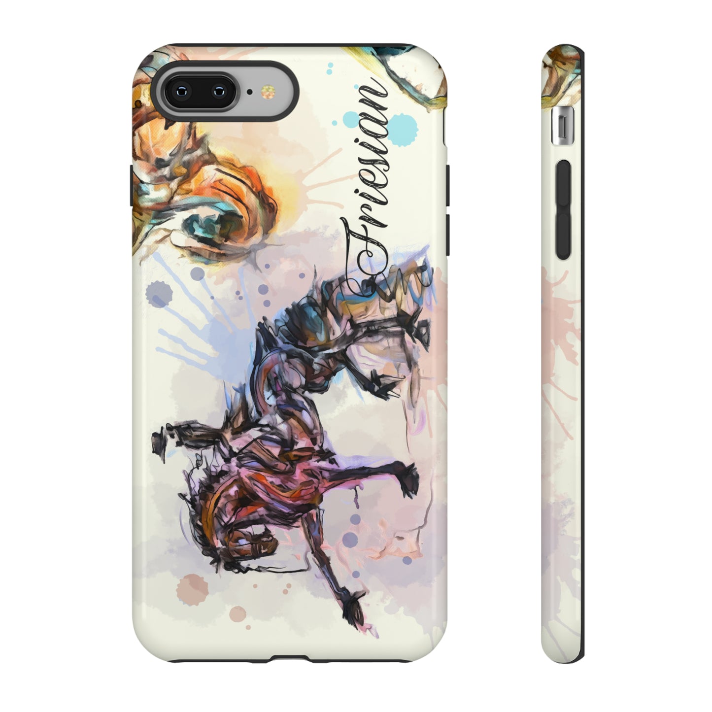 Friesian Watercolor Horse Horse Lover Gift Study Tough Case Phone Case.