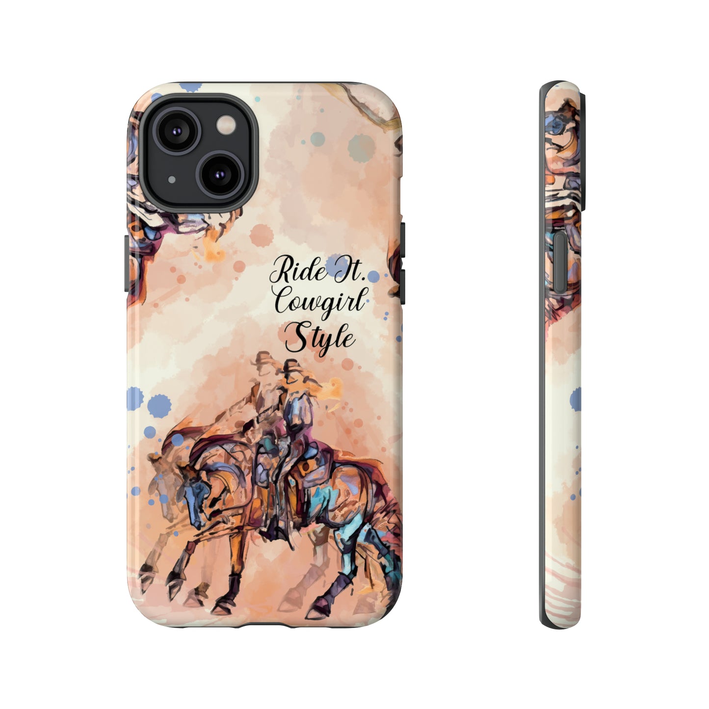 Raunchy Western Horse Watercolor Horse Horse Lover Gift Study Tough Case Phone Case.