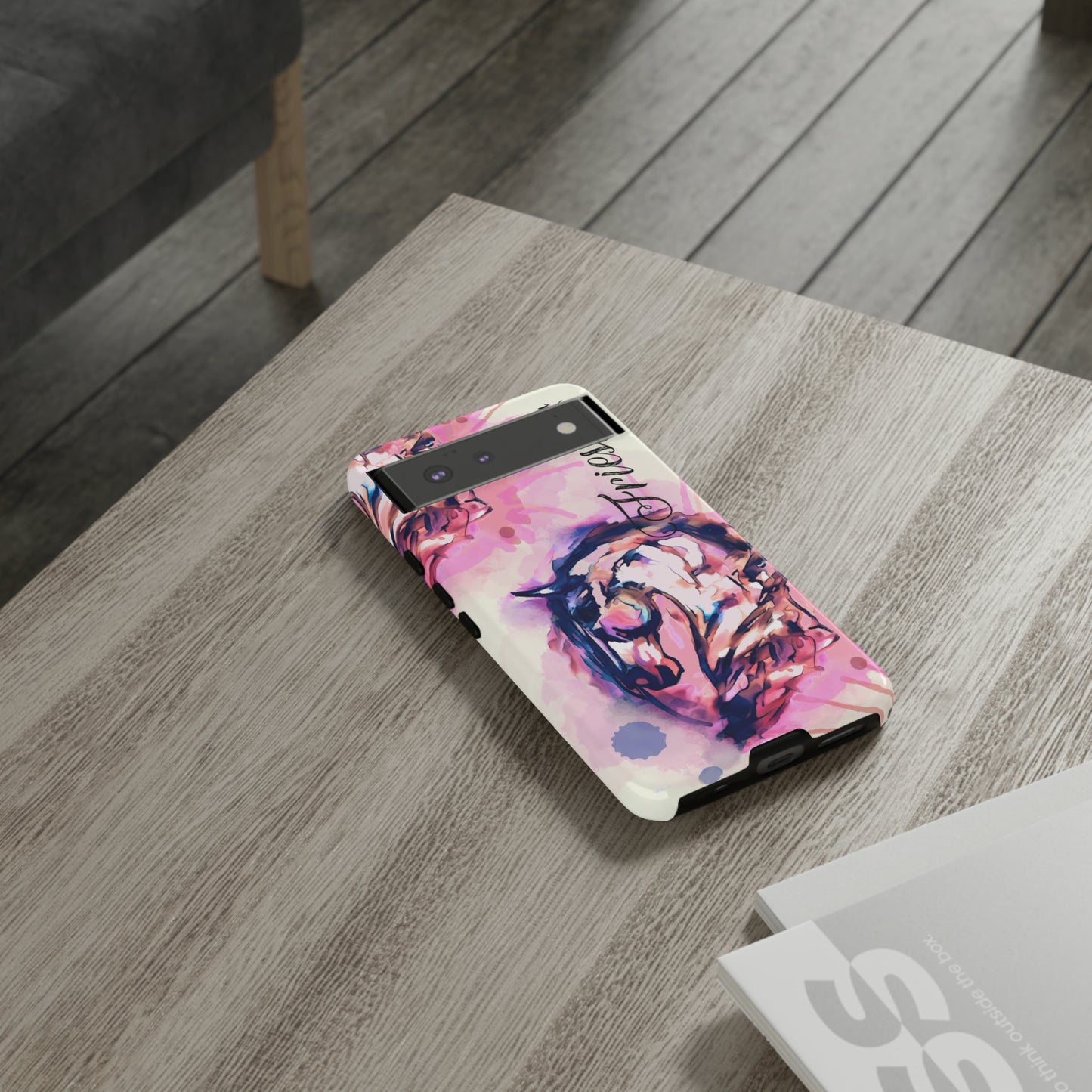 Friesian Watercolor Flower crown Horse Horse Lover Gift Study Tough Case Phone Case.