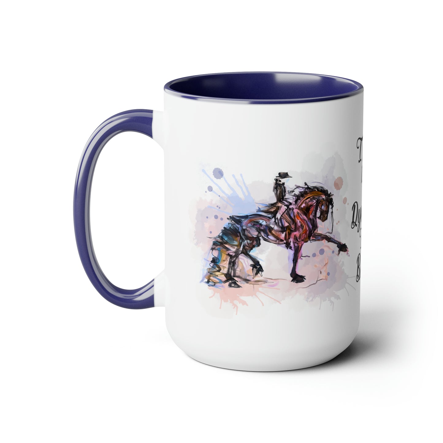 I am a Badass Watercolor Mug . Horse Lover Gift -Two-Tone Coffee Mugs, 15oz