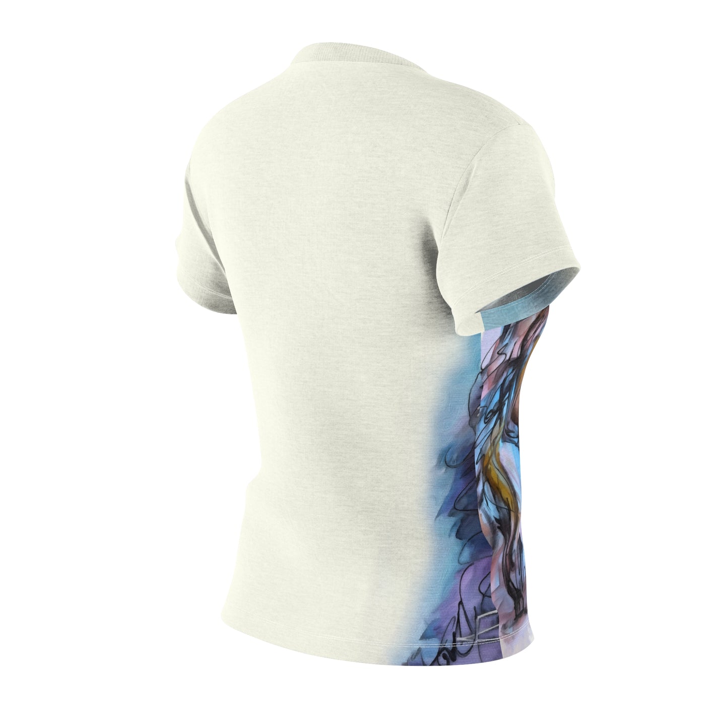 Rearing Wild Horse Water Color Canter Women's Cut & Sew Tee (AOP)