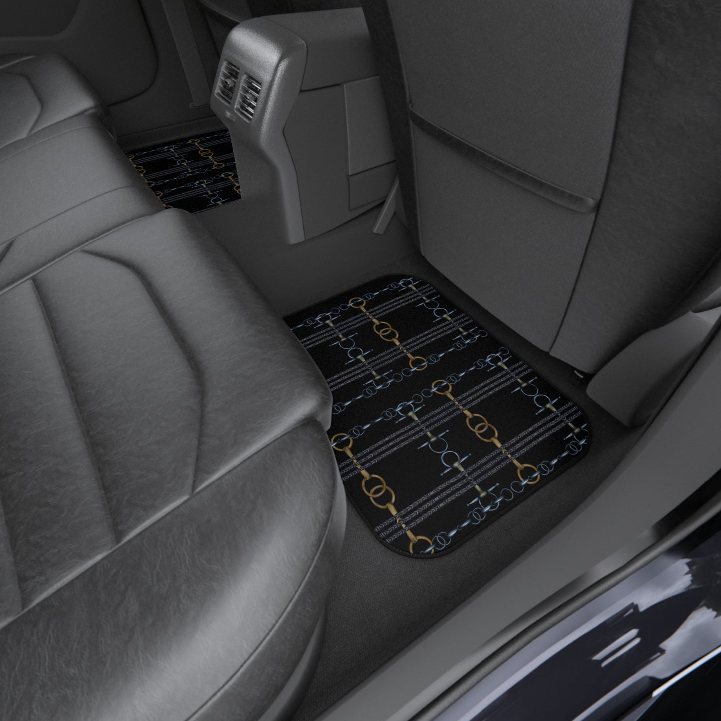 Customizable Reins and Bit Pattern Car Mats (Set of 4)