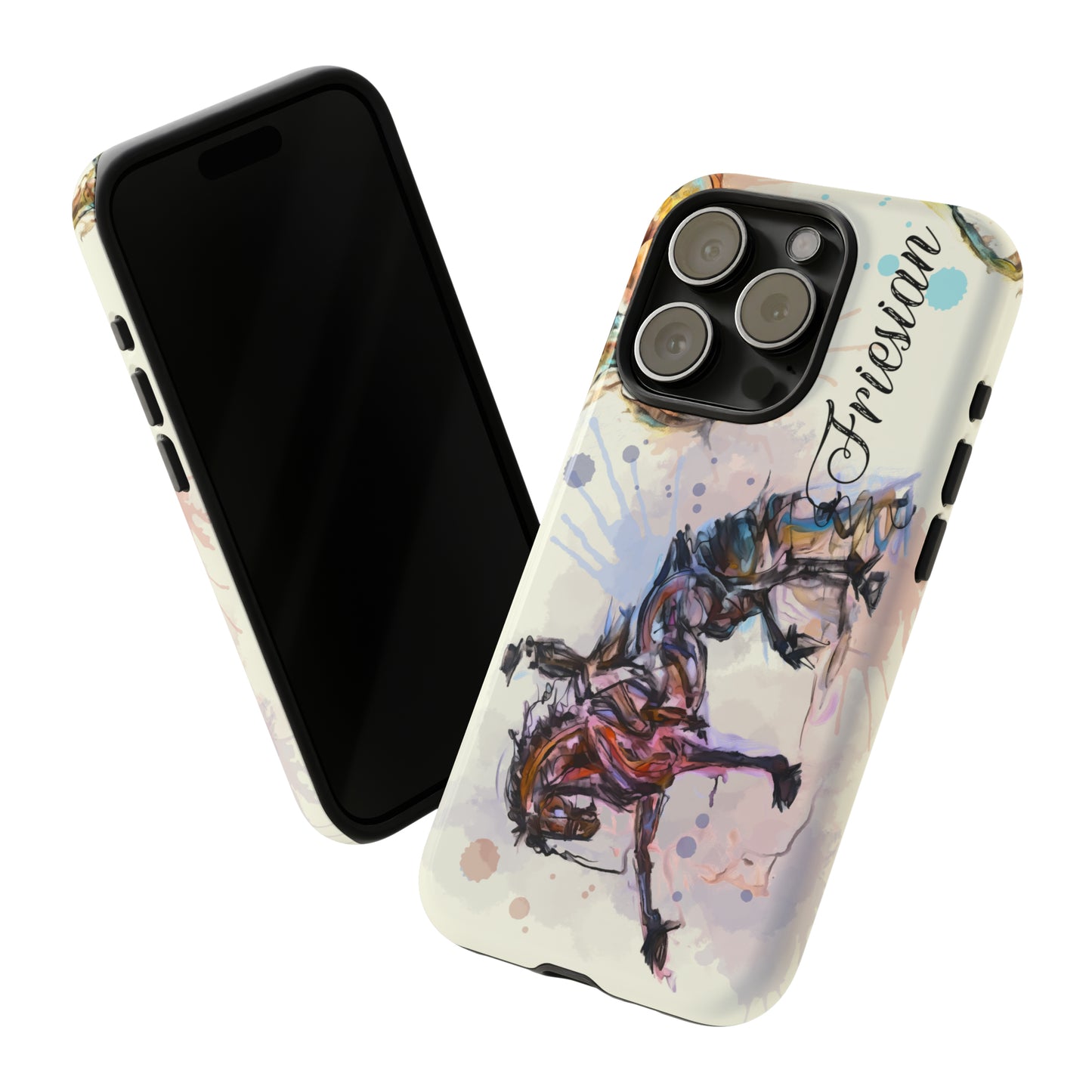 Friesian Watercolor Horse Horse Lover Gift Study Tough Case Phone Case.