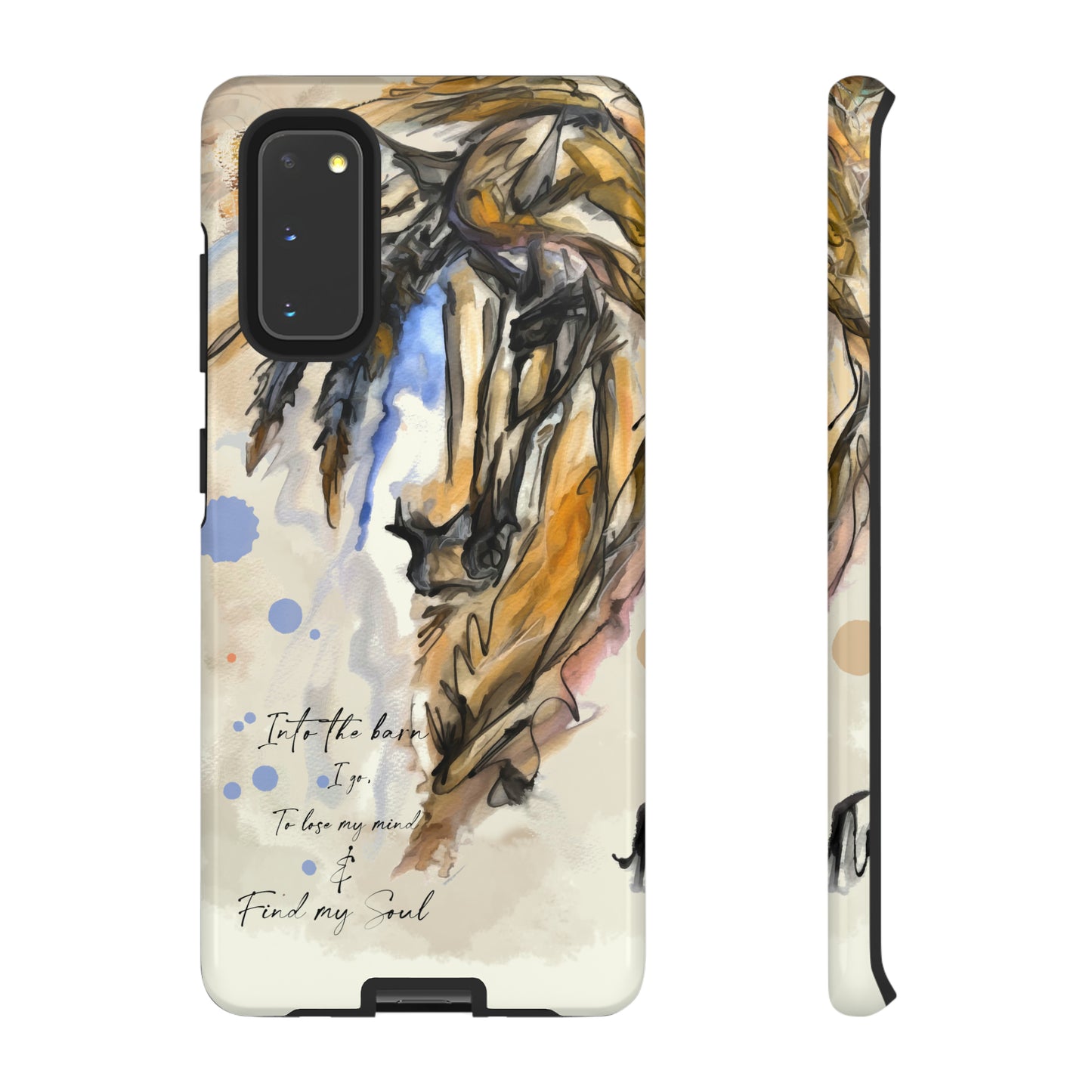 Inspirational Watercolor Horse Horse Lover Gift Study Tough Case Phone Case.