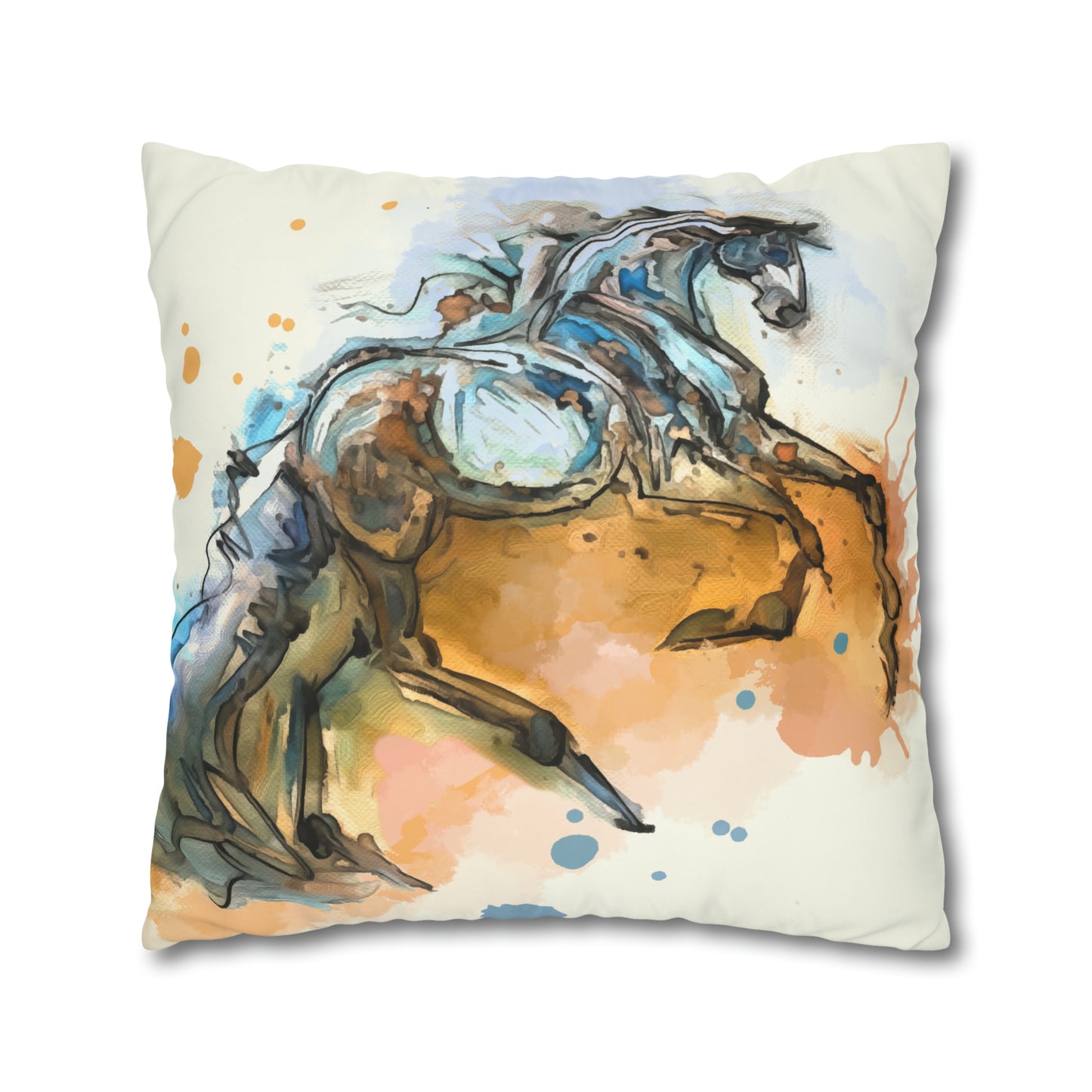 A Romantic Double sided equestrian bit pattern Polyester PILLOW CASE Pillow Cover 24x24