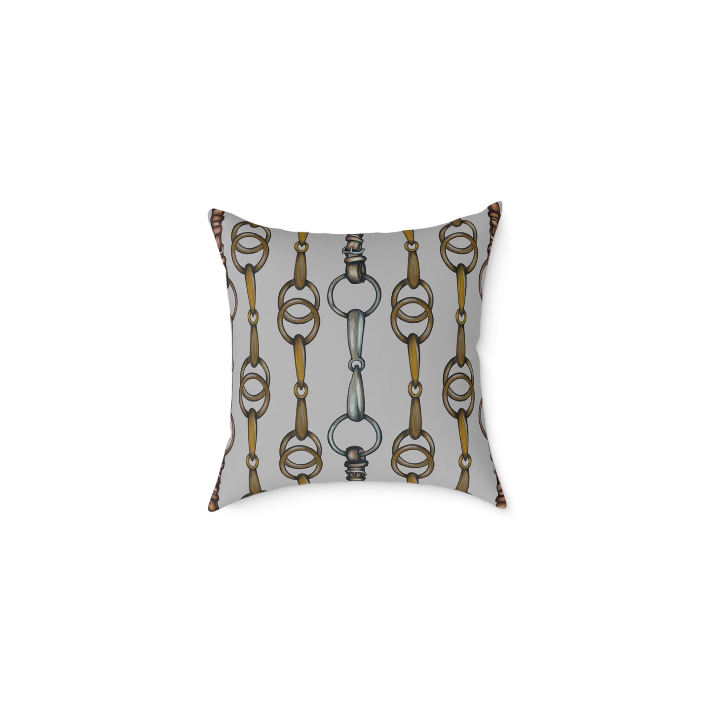 Snaffle Bit Equestrian Home Decor. Hunter Jumper Dressage Bit and Reins Pillow. My original Artwork printed on a pillow. 101 Bits co