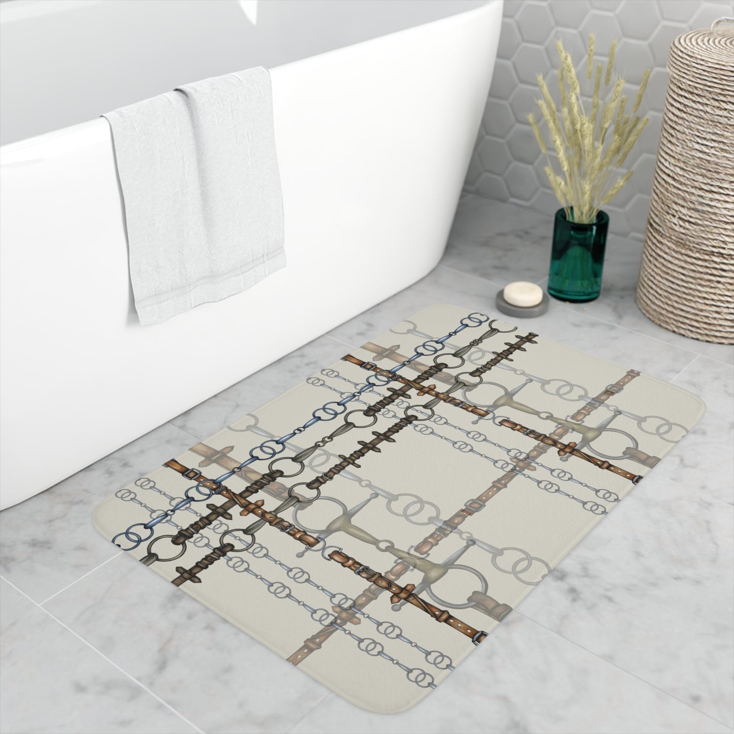 Snaffle Bit Memory Foam Bath Mat