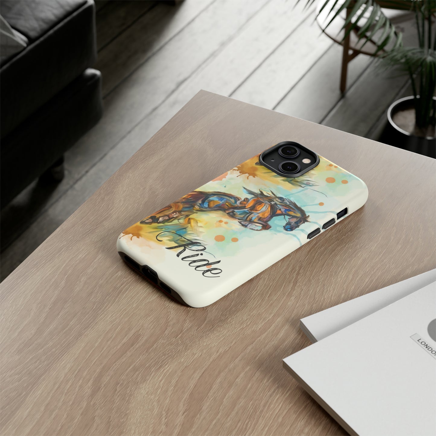 Water color Hunter Jumper Horse arena Study Tough Case Phone Case.