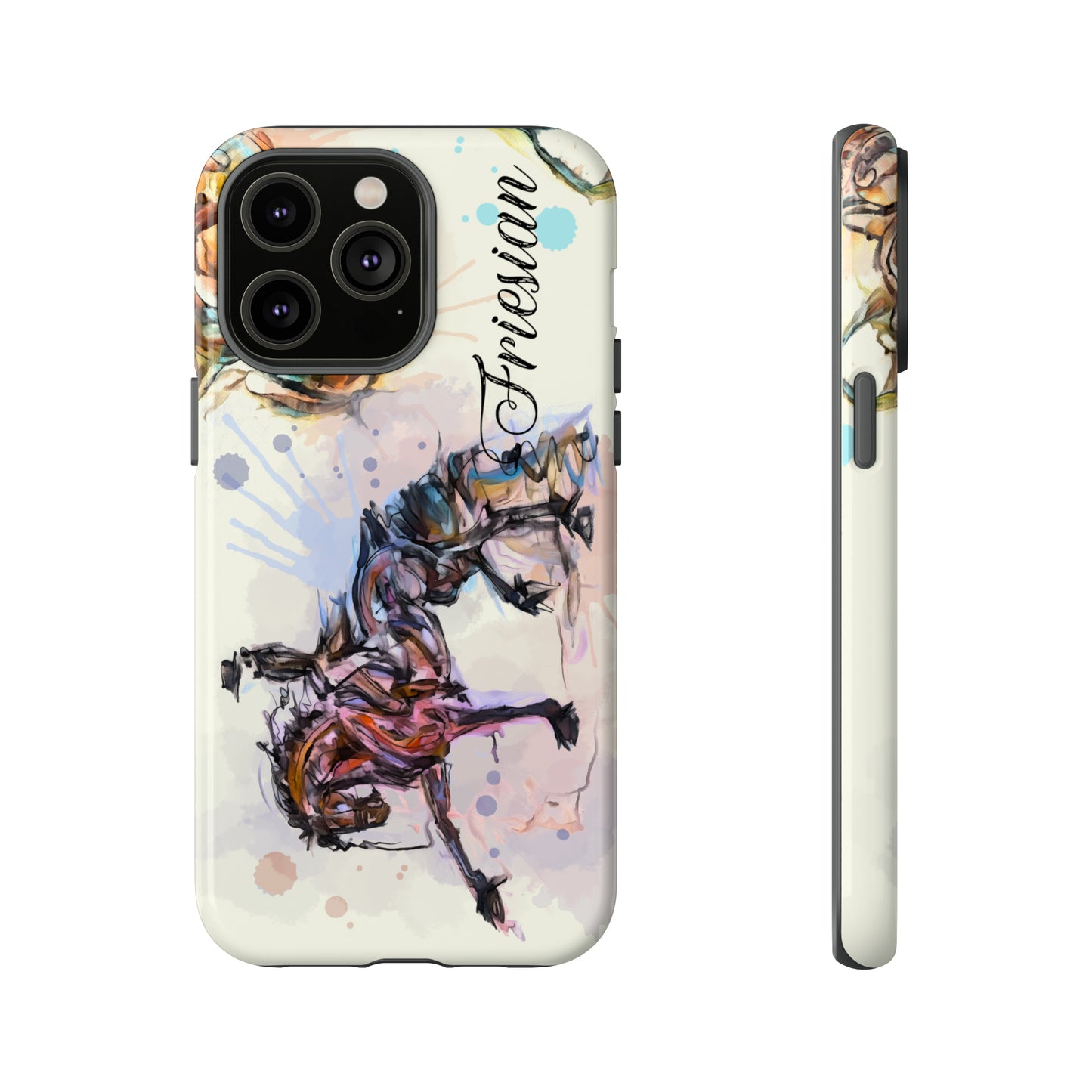Friesian Watercolor Horse Horse Lover Gift Study Tough Case Phone Case.
