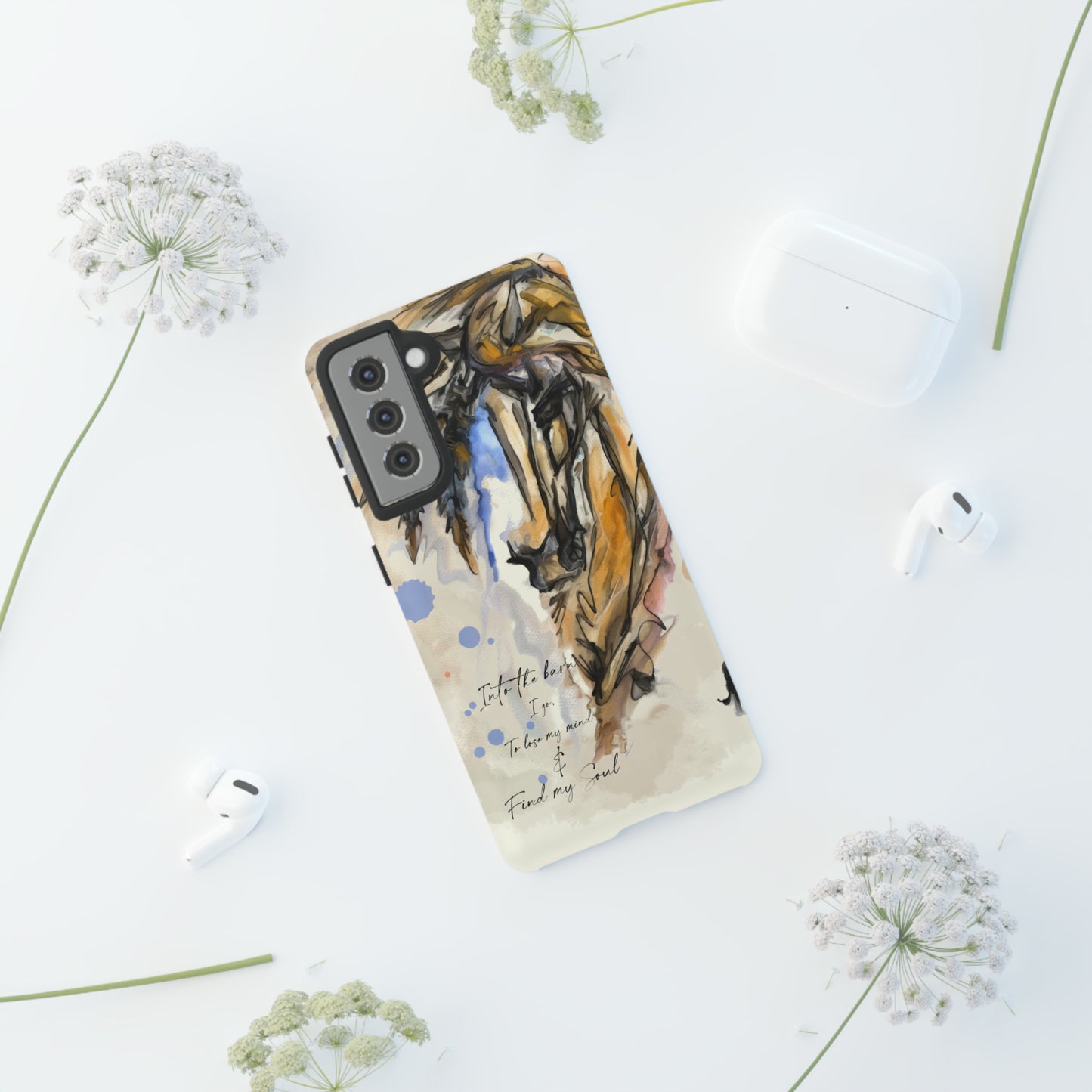 Inspirational Watercolor Horse Horse Lover Gift Study Tough Case Phone Case.