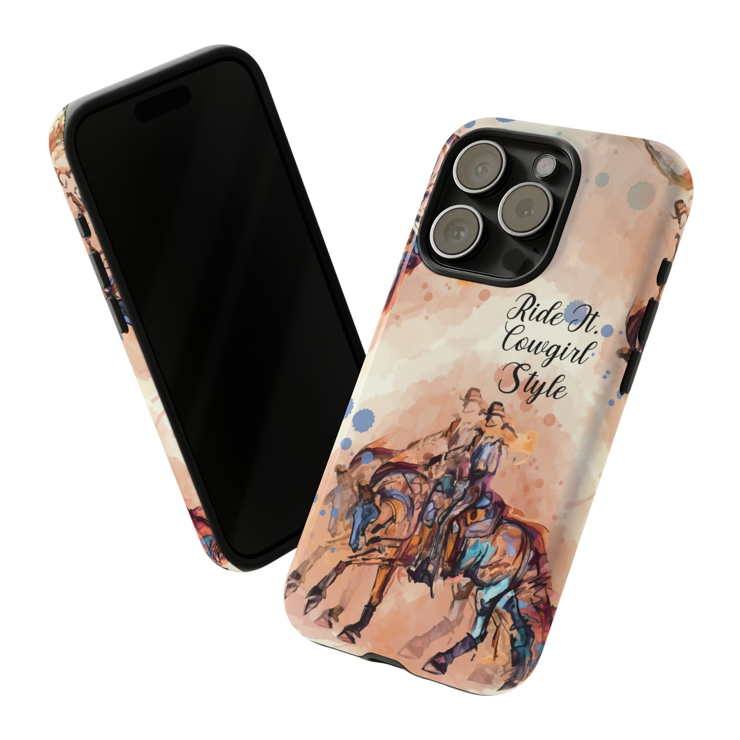 Raunchy Western Horse Watercolor Horse Horse Lover Gift Study Tough Case Phone Case.