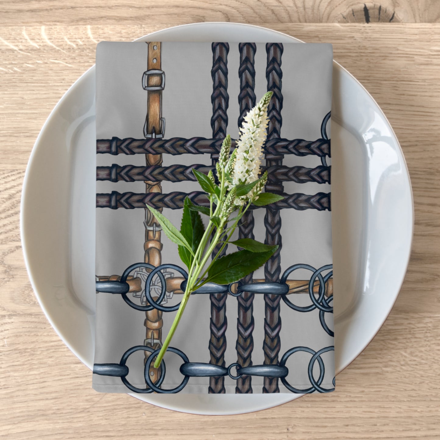Equestrian Snaffle Bit gray Napkins (Set of 4)