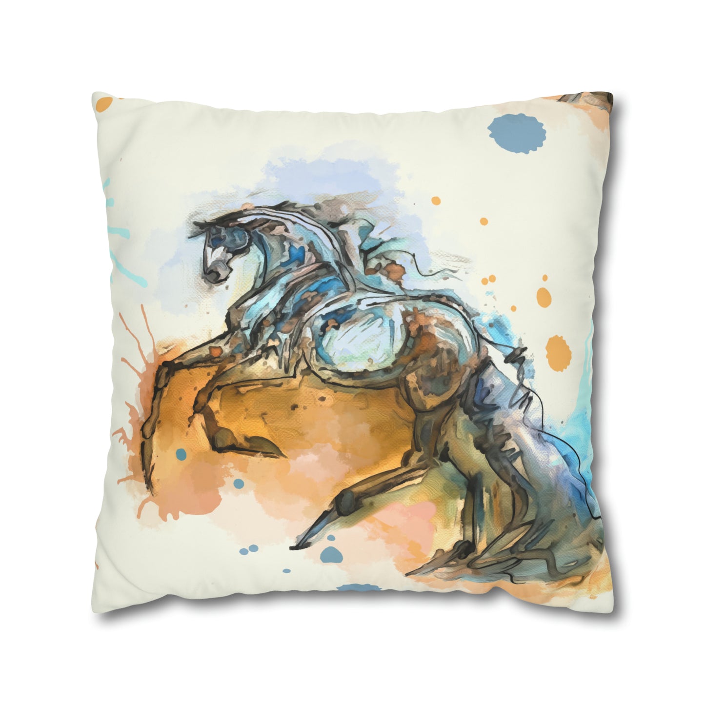 A Romantic Double sided equestrian bit pattern Polyester PILLOW CASE Pillow Cover 24x24