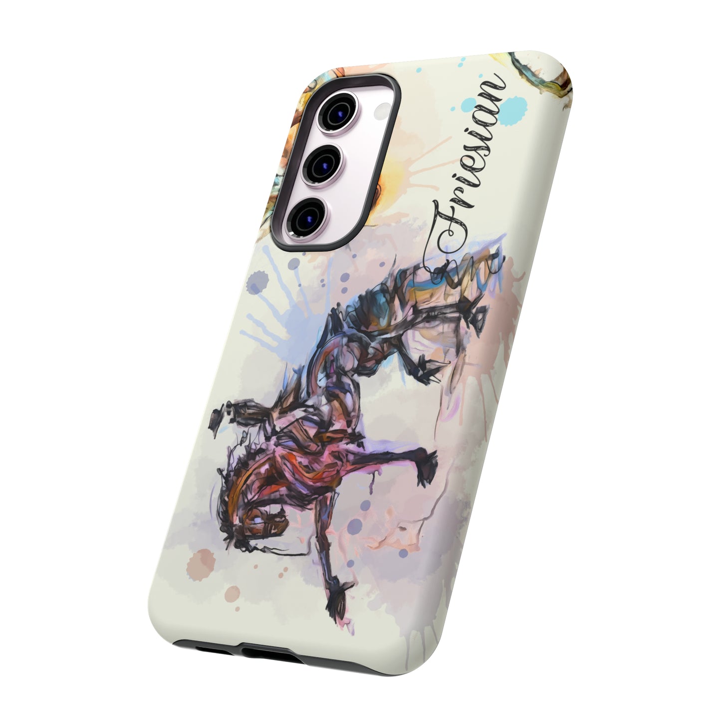 Friesian Watercolor Horse Horse Lover Gift Study Tough Case Phone Case.