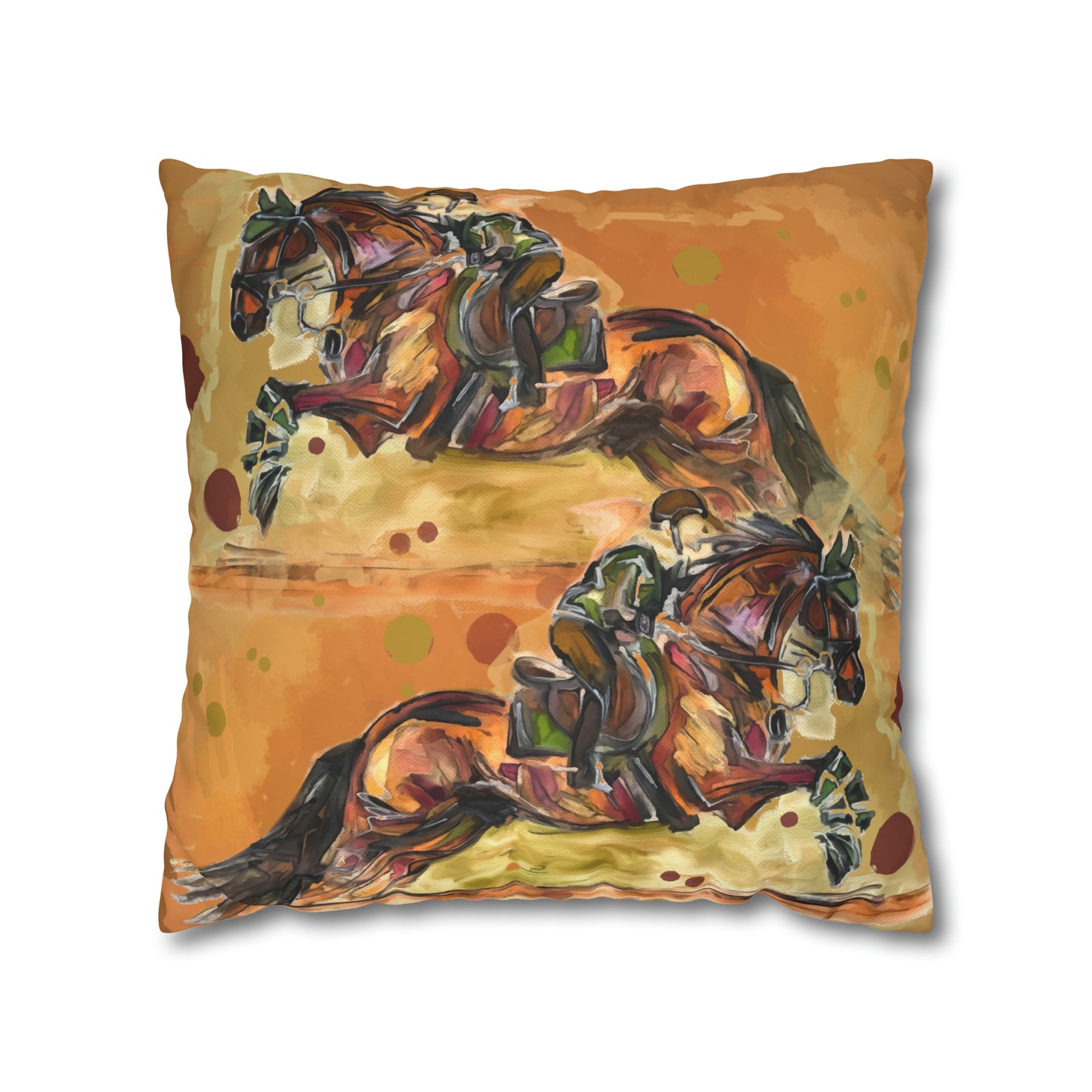 Hunter Jumper Fox and Hound Double sided equestrian bit pattern Polyester PILLOW CASE Pillow Cover 24x24