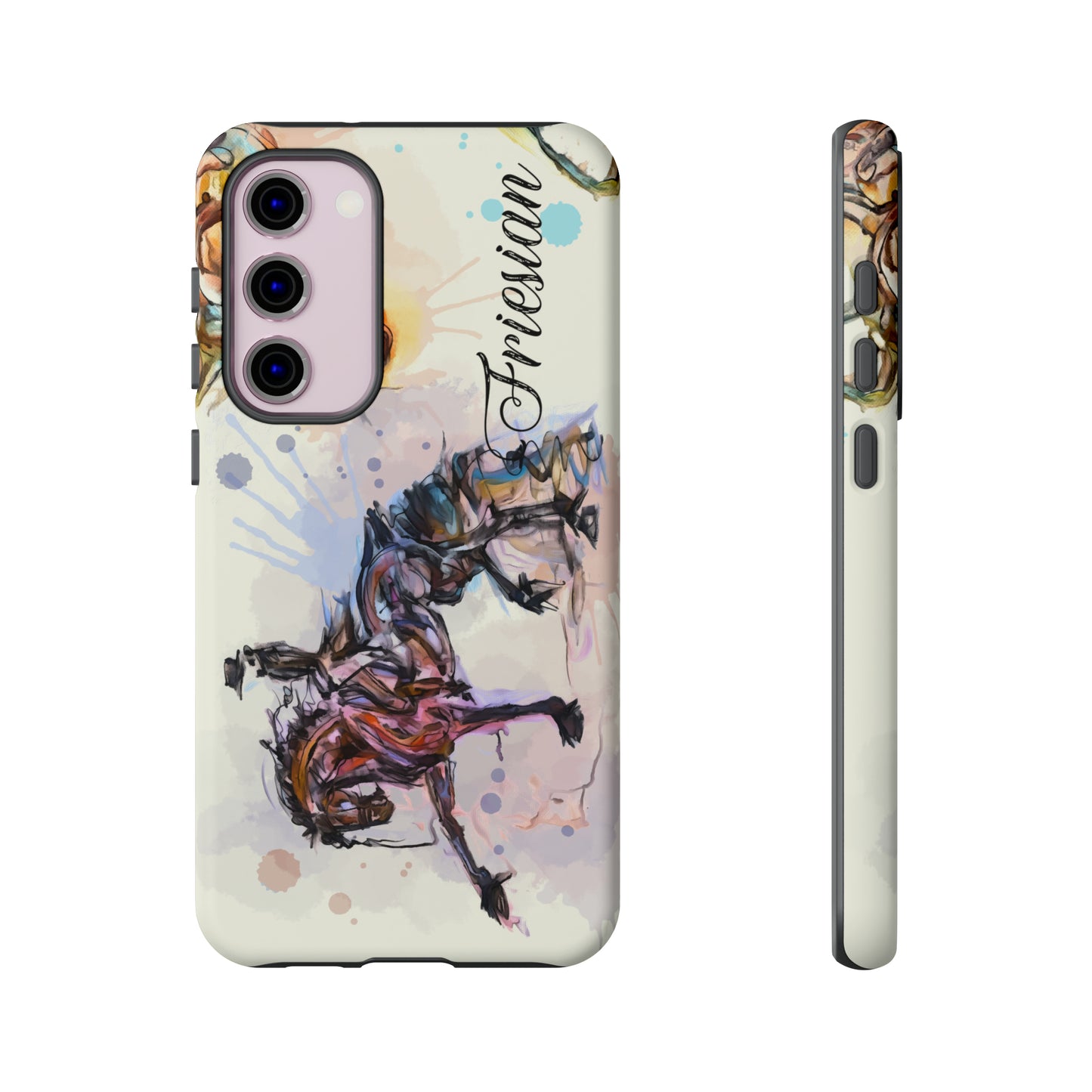Friesian Watercolor Horse Horse Lover Gift Study Tough Case Phone Case.