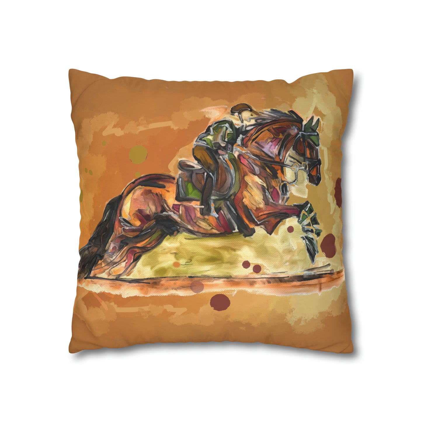 Hunter Jumper Fox and Hound Double sided equestrian bit pattern Polyester PILLOW CASE Pillow Cover 24x24