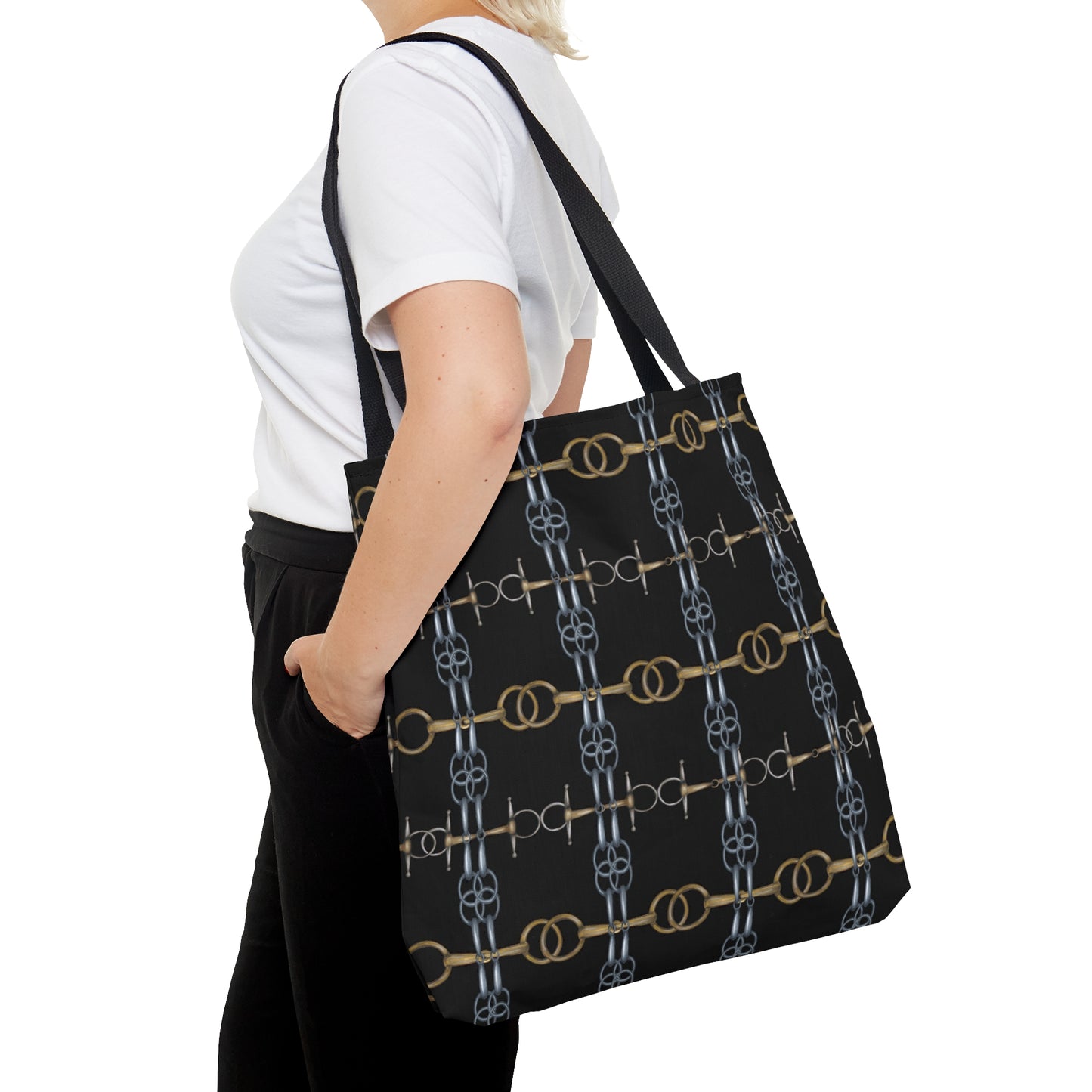Bit Pattern Black Tote Bag